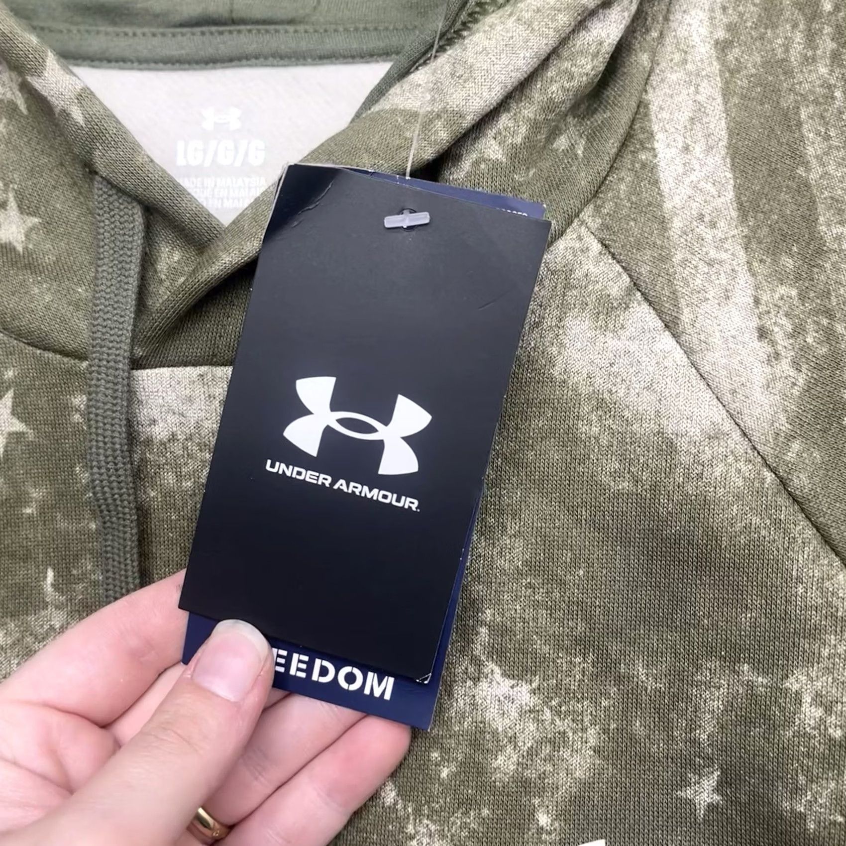 Under Armour Under Armour Hoodie Mens Large UA Freedom Amp Sweatshirt Military Green 1379211 Size US L / EU 52-54 / 3 - 7 Thumbnail