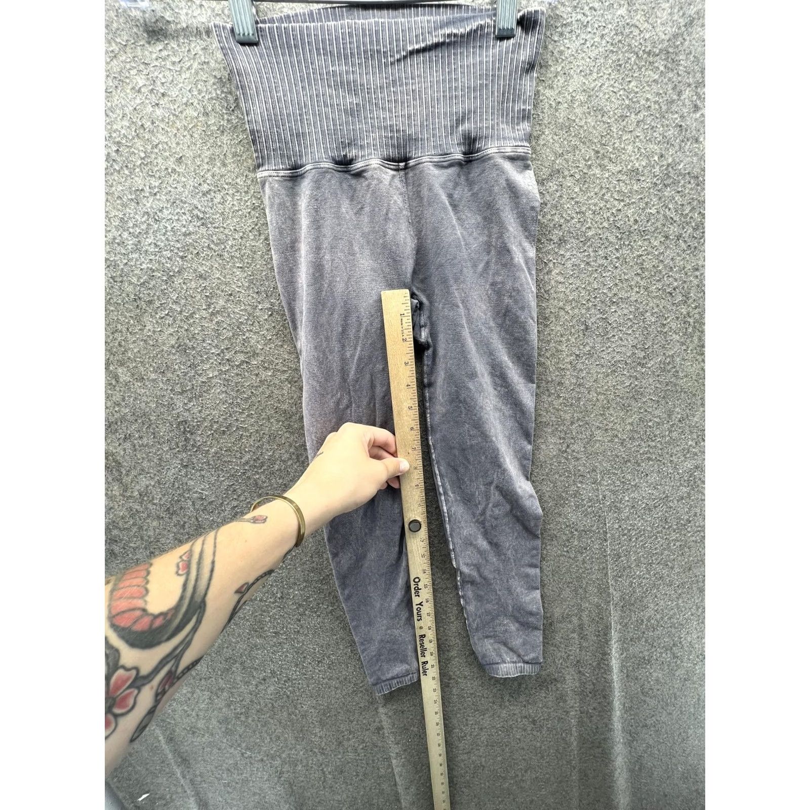Free People Free People Leggings Womens XS Gray Striped Waist Ankle Elastic High Rise Size 26" / US 2 / IT 38 - 3 Thumbnail