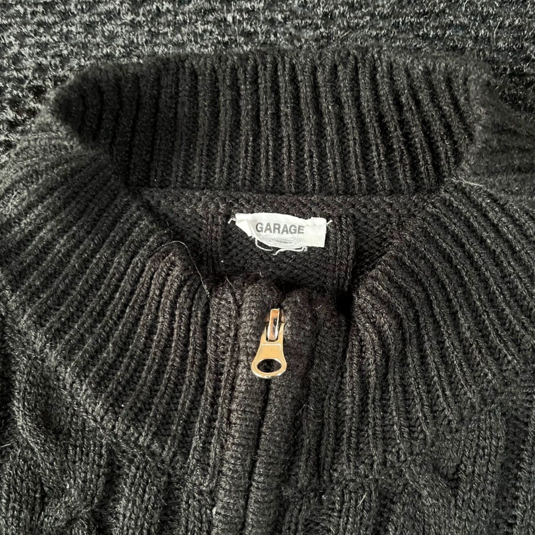 Garage Garage Cropped Quarter Zip Cable Knit Sweater Mock Neck XS Womens Black Size XS / US 0-2 / IT 36-38 - 2 Thumbnail
