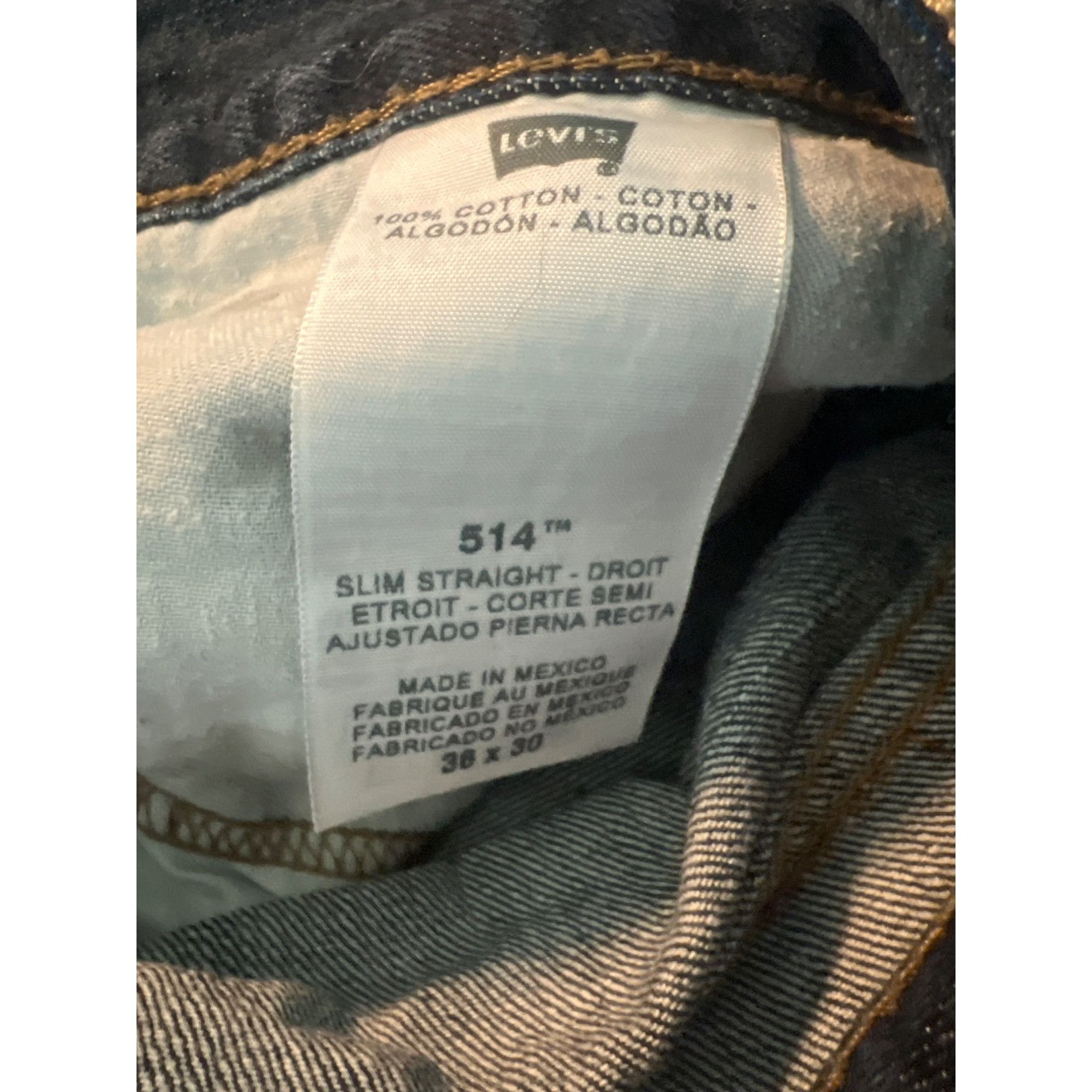 Levi's Levis 514 Mens Slim Straight Jeans W36 L30 Dark Blue Wash De Size US 36 / EU 52 - 5 Thumbnail