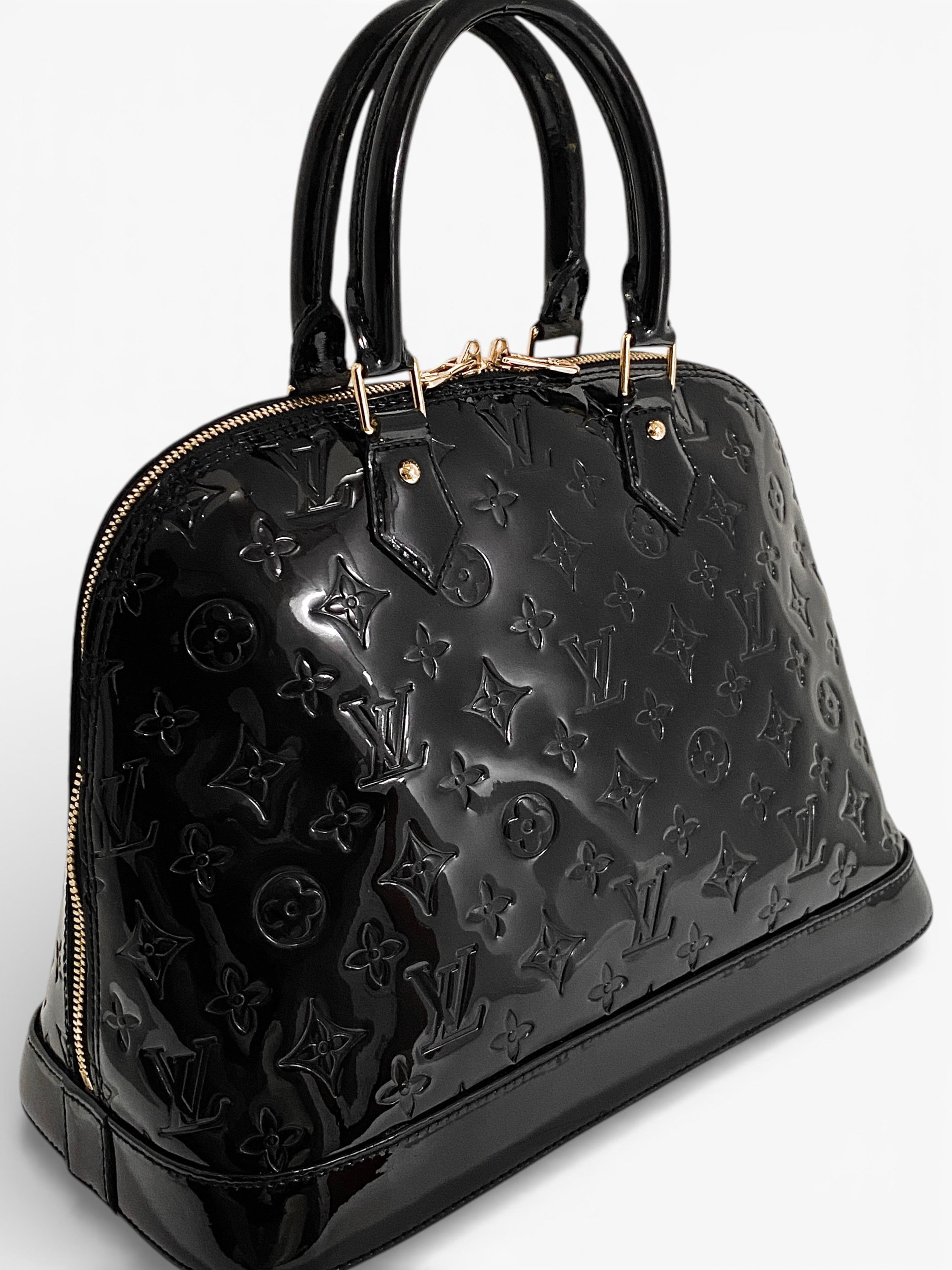 Louis Vuitton Louis Vuitton LV Alma Monogram Logo Black Leather Handbag Size ONE SIZE - 8 Thumbnail