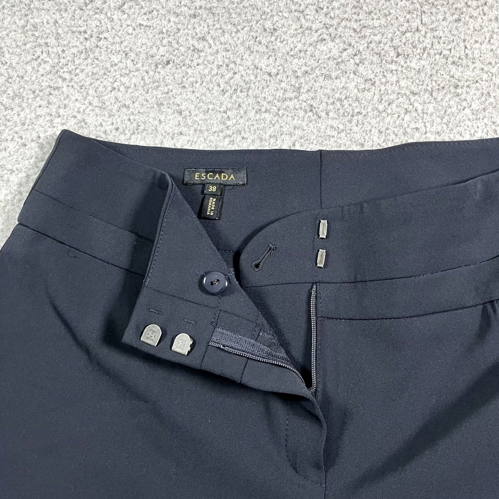 Escada ESCADA Pants Dress Pants Womens 38 Blue Straight Leg Trousers Stretch Size 26" / US 2 / IT 38 - 5 Thumbnail