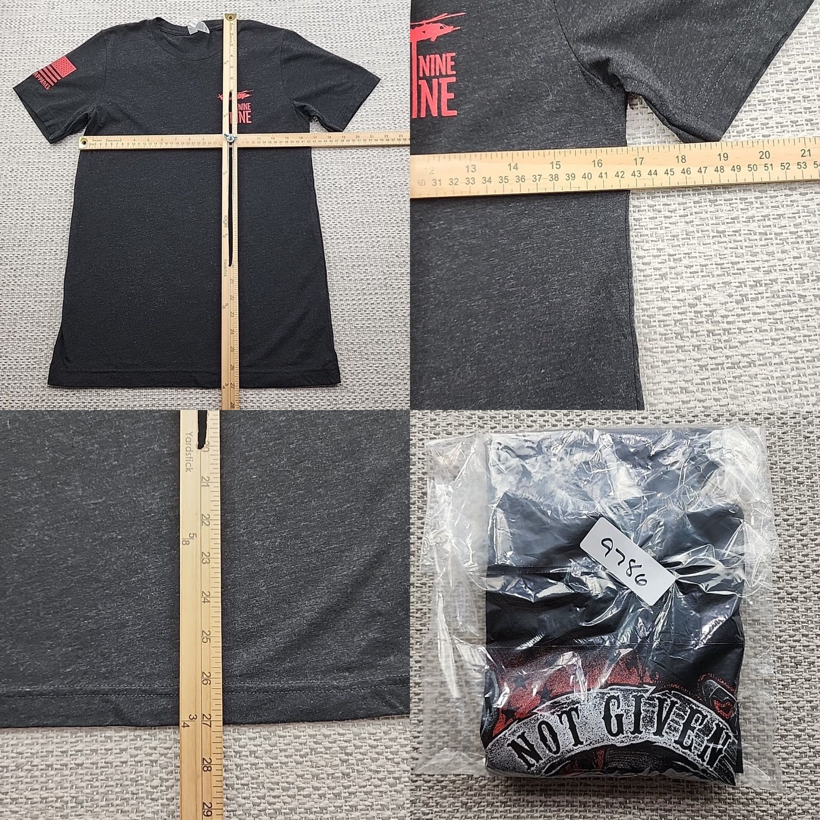 Vintage Nine Line Graphic Tee T-Shirt Men Small Black Cotton Logo Patriotic Military Short Sleeve Crew Neck Size US S / EU 44-46 / 1 - 8 Thumbnail