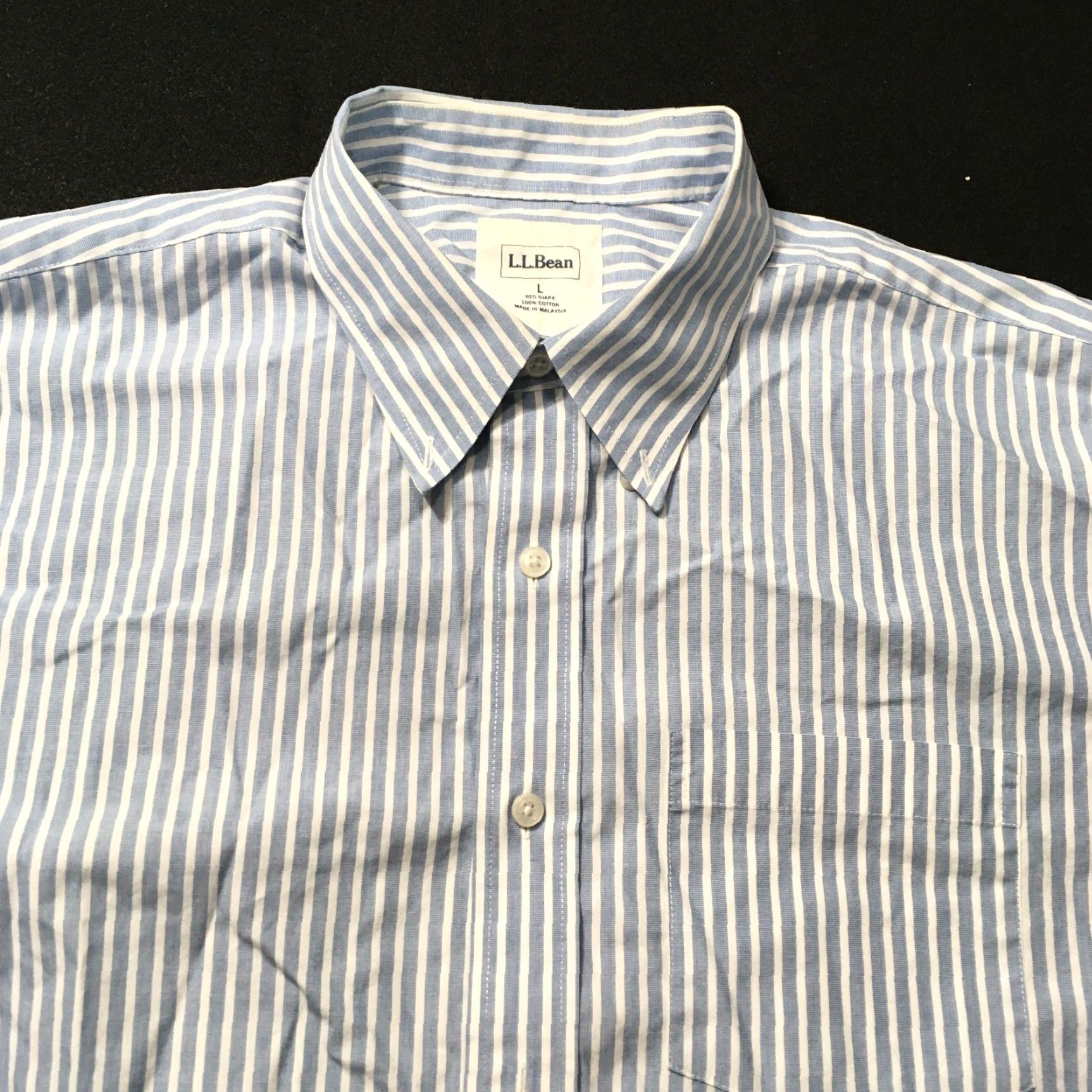 Vintage LL Bean Shirt Mens L Blue Striped Long Sleeve Collared Button Down Cotton Size US L / EU 52-54 / 3 - 3 Thumbnail
