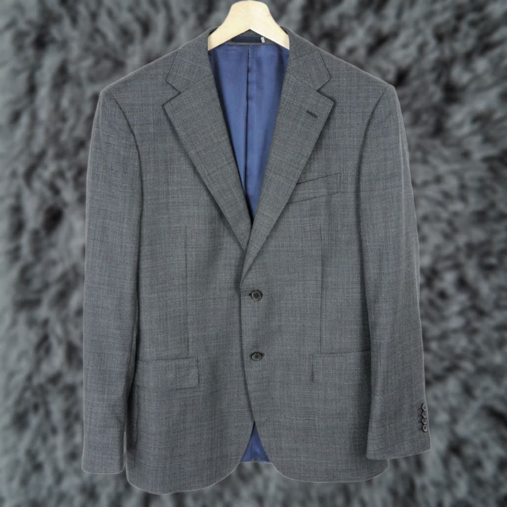 Suitsupply Suitsupply Napoli Blazer Men UK 42L Single Breasted Jacket Grey Wool Patterned Button Lined All Seasons Size 42R - 1 Thumbnail