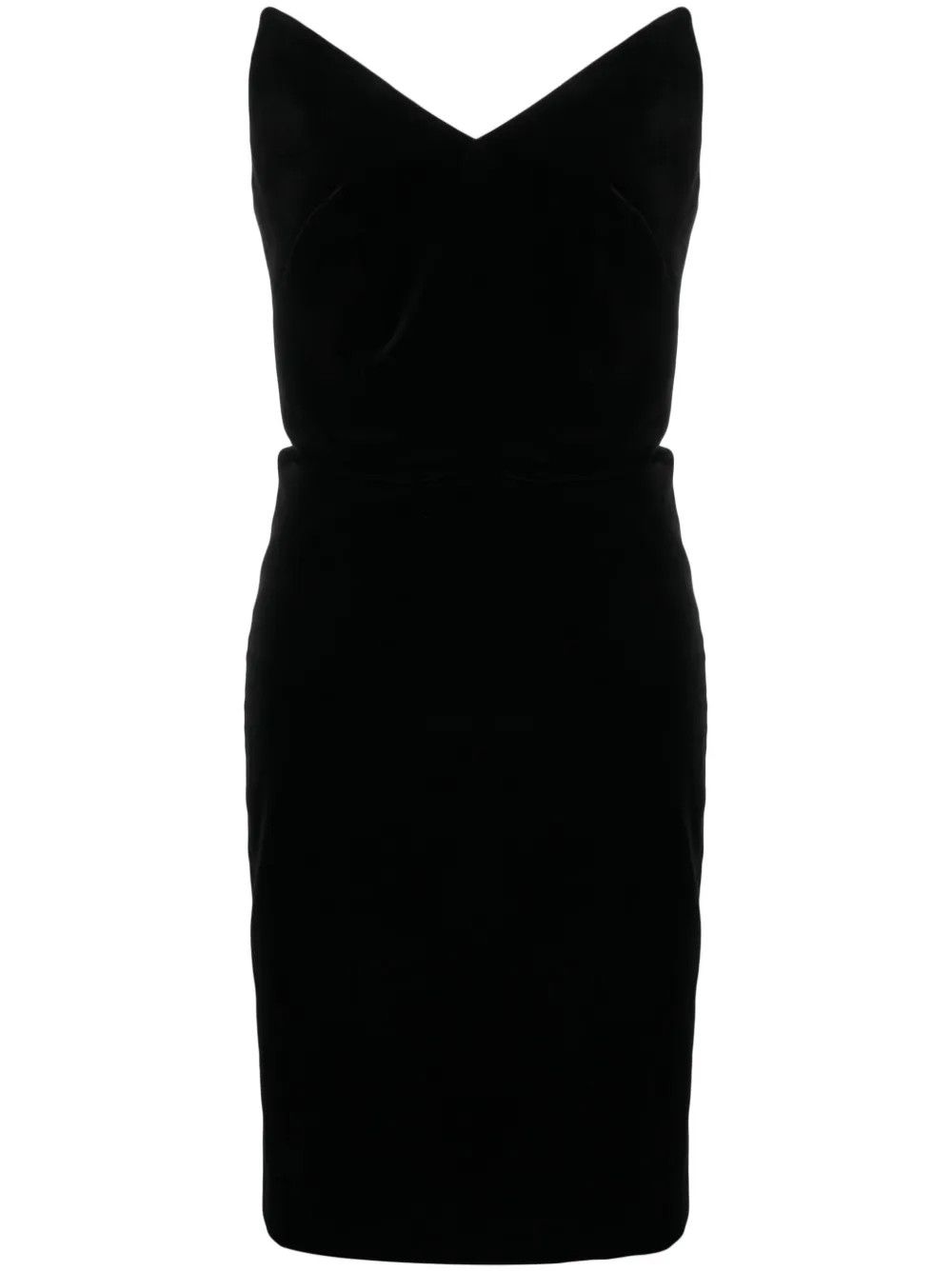 Loewe o1y1025 Velvet Midi Dress in Black Size S / US 4 / IT 40 - 1 Thumbnail