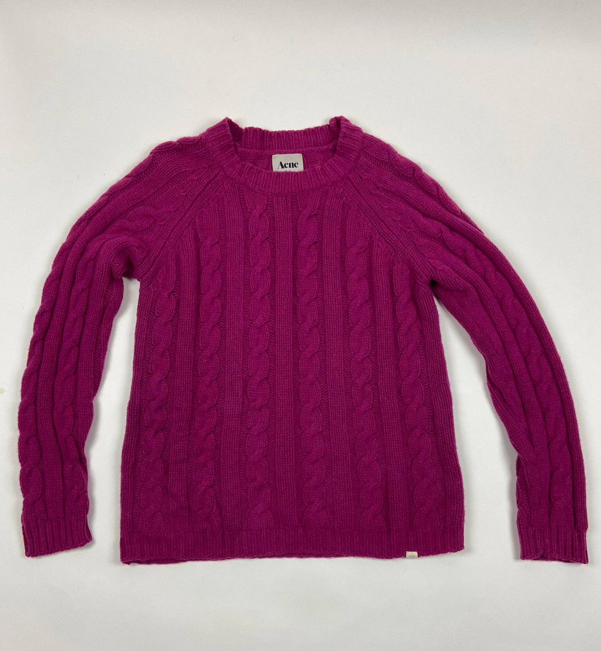 Acne Studios Acne Cable Knit Sweater Pink Lambswool Chunky CrewneckJumper Size XL / US 12-14 / IT 48-50 - 1 Thumbnail
