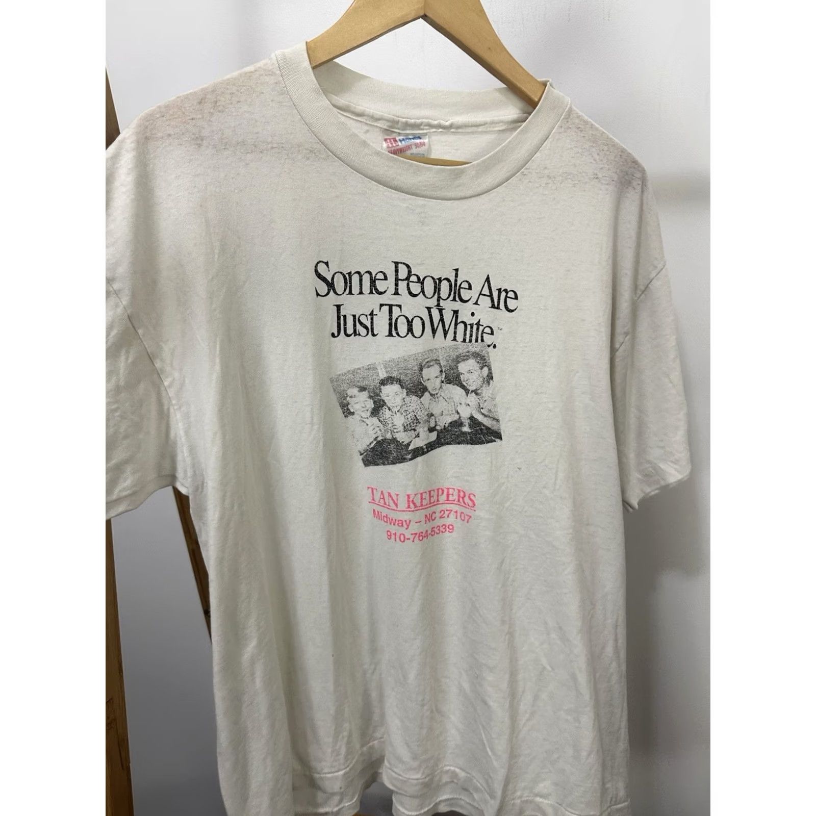 Hanes VTG 90s Some People Are Just Too White Paper Thin Burnout Worn T-Shirt XL Men White Hanes Shirt Mens XL White Burnout Paper Thin 90s Size US XL / EU 56 / 4 - 5 Thumbnail