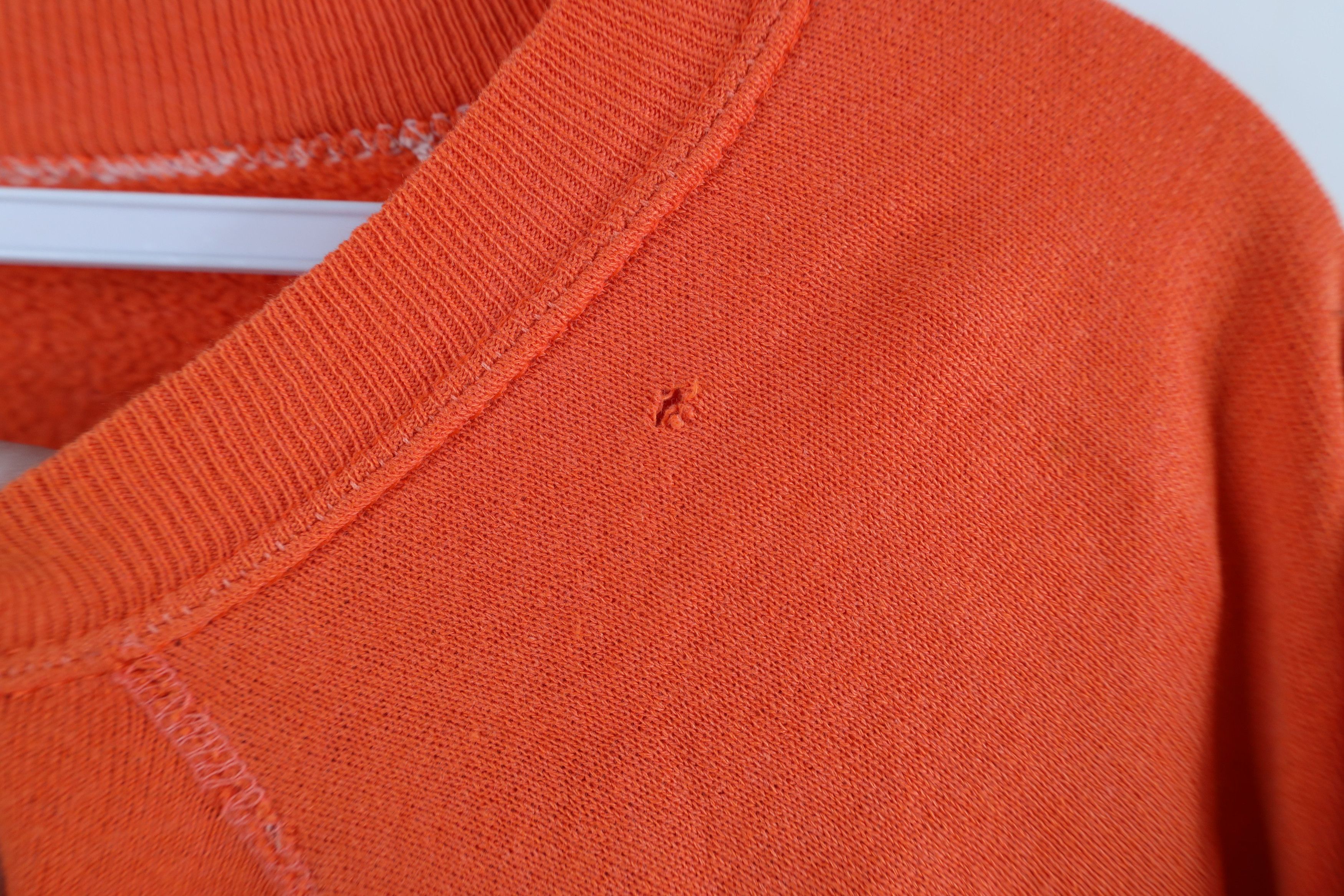 Vintage Vintage 70s Streetwear Blank Crewneck Sweatshirt Orange USA Size US XL / EU 56 / 4 - 4 Thumbnail