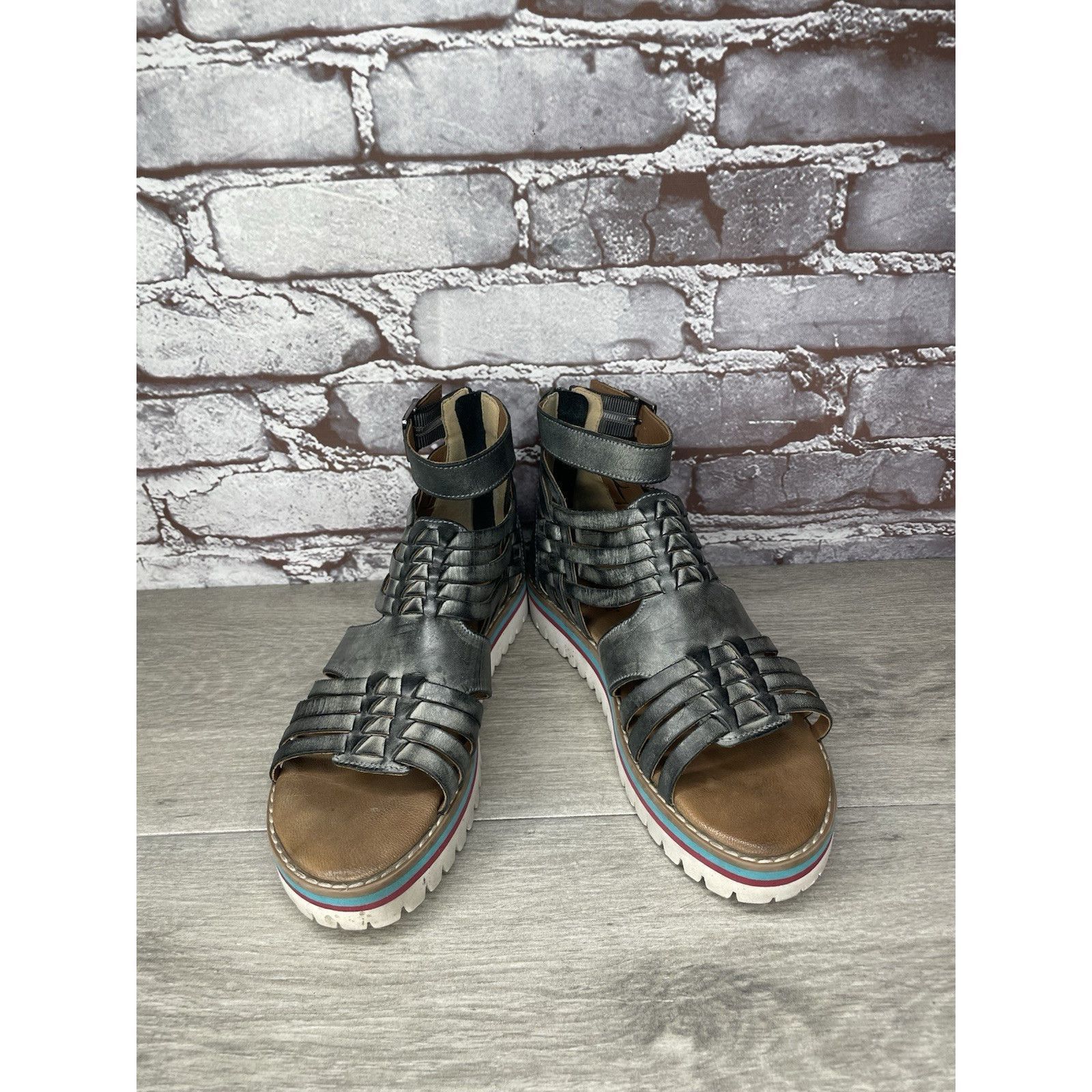 Bed Stu Roan By Bed Stu Scarletty Gladiator Hi Gray Leather Epica Sa Size US 7 / IT 37 - 21 Thumbnail
