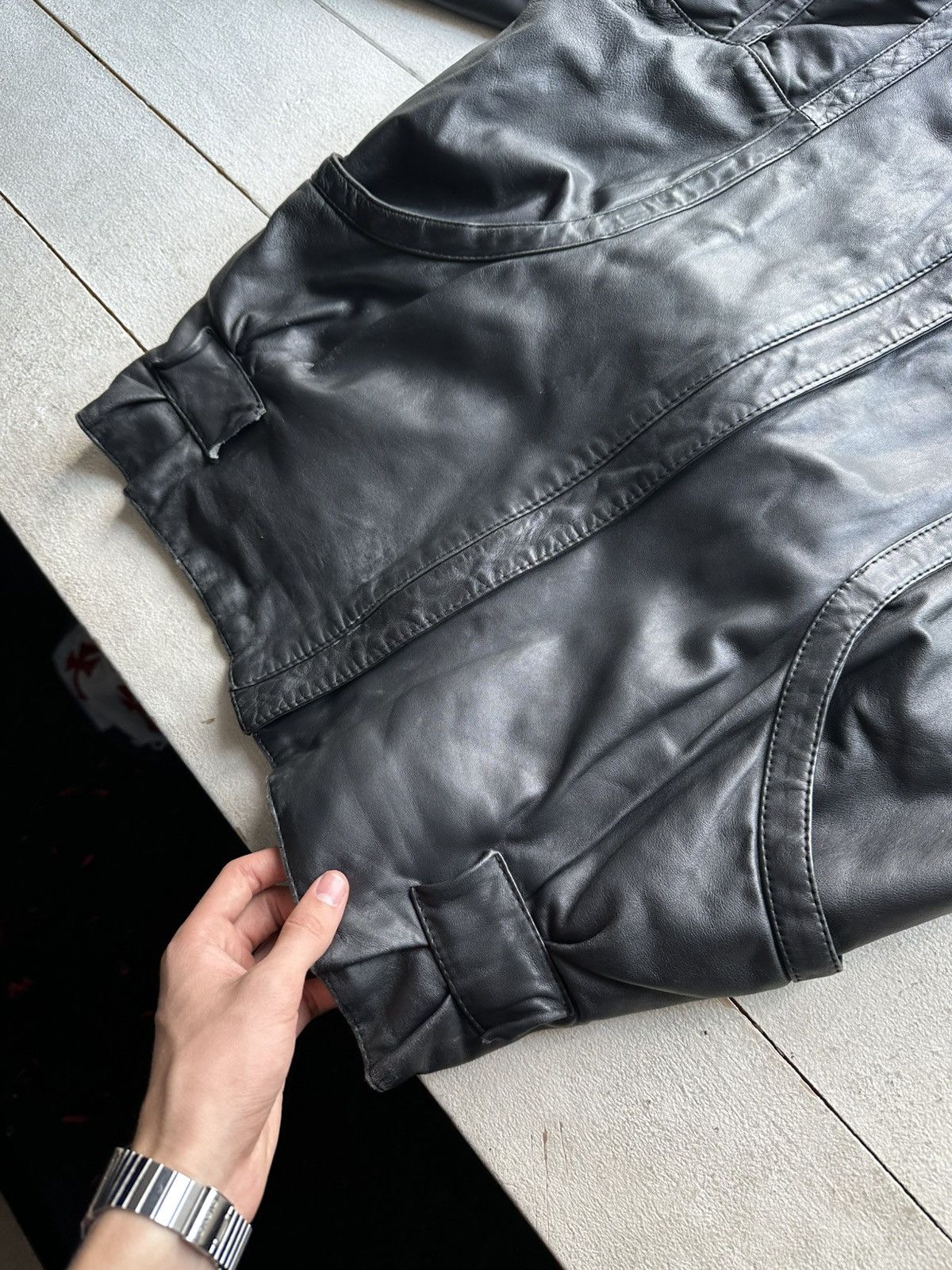 Other 🚨VNTG LEATHER JACKET AVANT GARDE ASYMMETRICAL BLACK MOTO Size US L / EU 52-54 / 3 - 4 Thumbnail