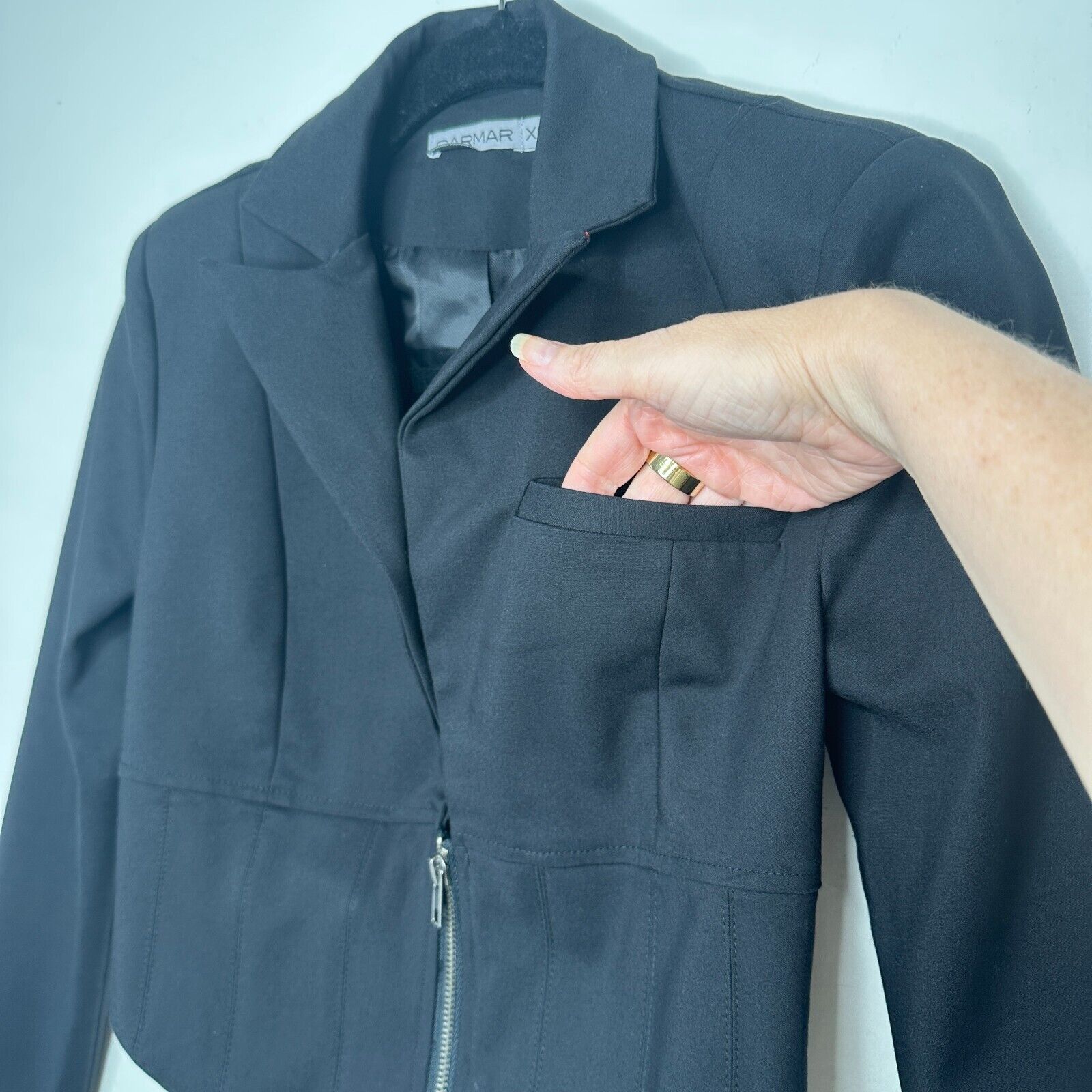 Other CARMAR Black Cropped Vest Jacket Half Zip Breast Pocket XS Size XS / US 0-2 / IT 36-38 - 3 Thumbnail