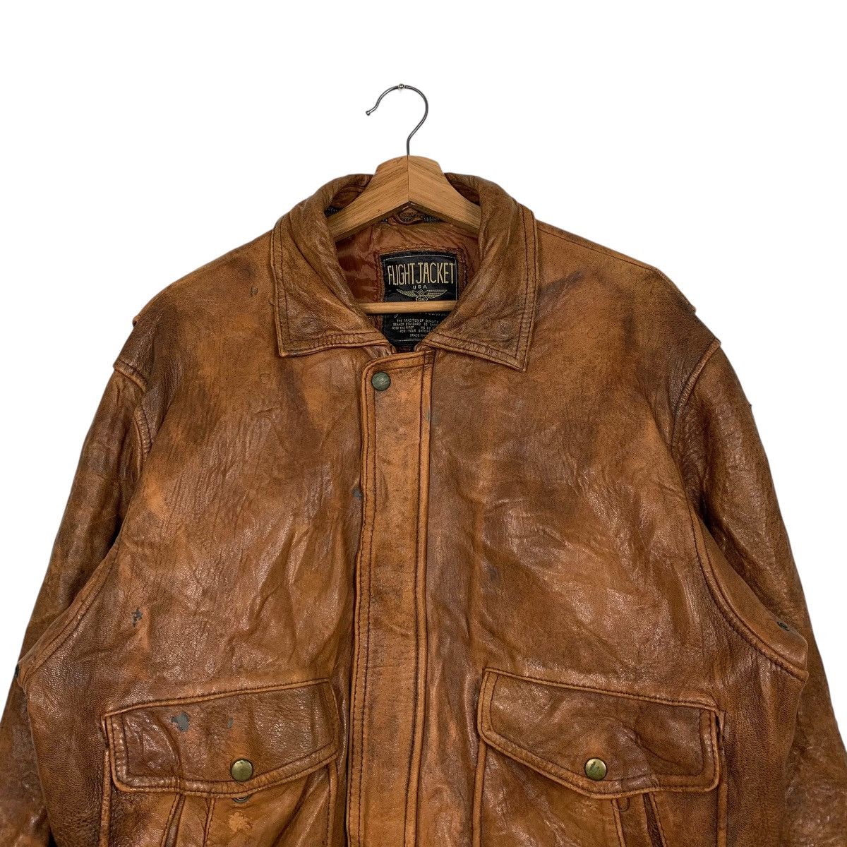 Japanese Brand Japanese Brand Jtylwear Leather Flight Jacket Size US L / EU 52-54 / 3 - 2 Thumbnail