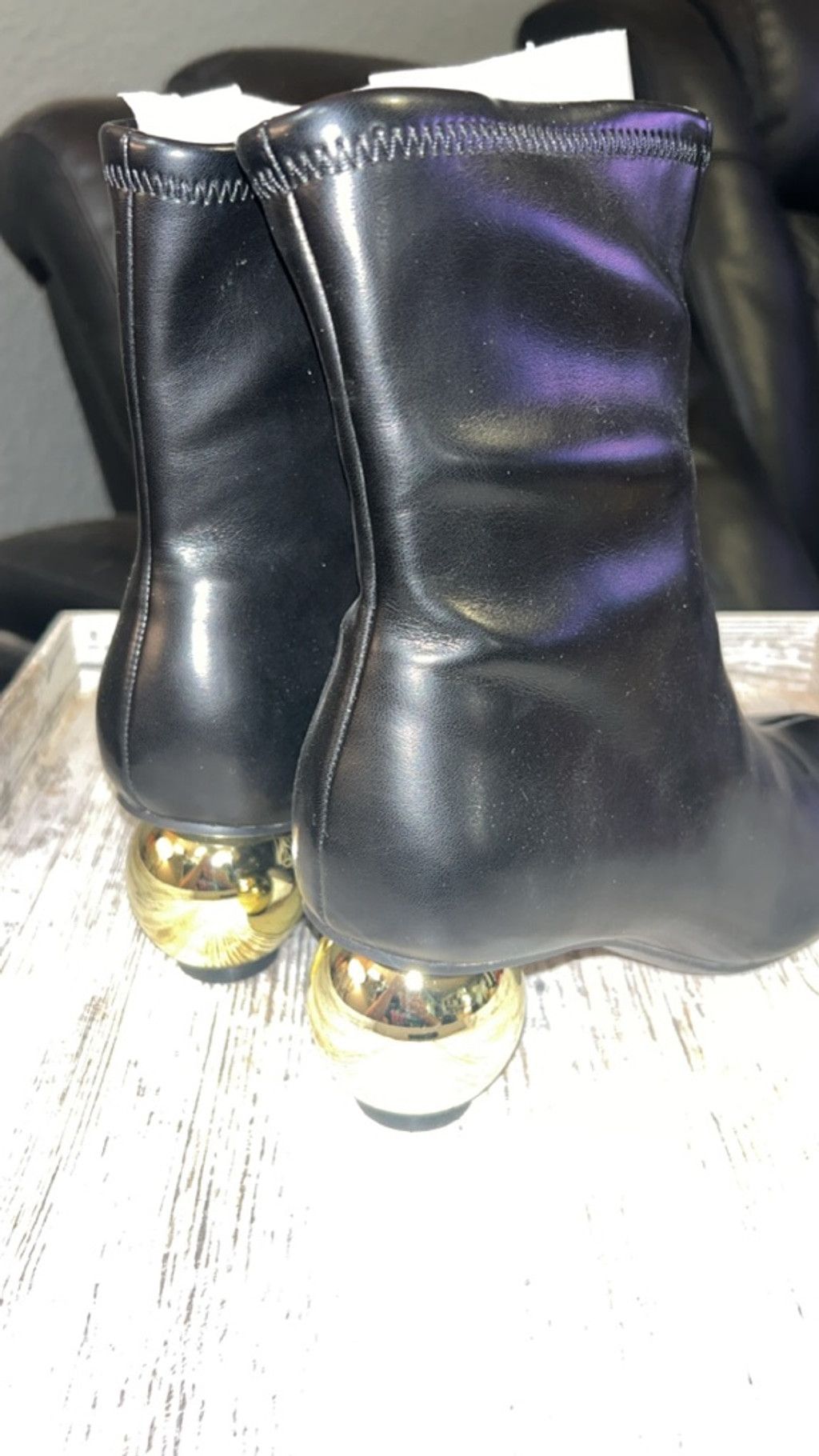Other Women's A New Day Black Heeled Boots with Gold Heels Size 9 Size US 9 / IT 39 - 3 Thumbnail
