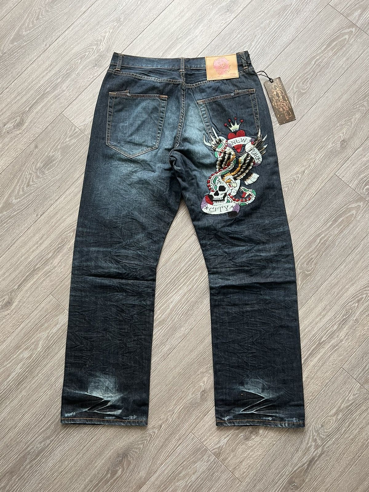 image of Vintage Ed Hardy Jeans By Christian Audigier Denim Pants Y2K, Men's (Size 34)