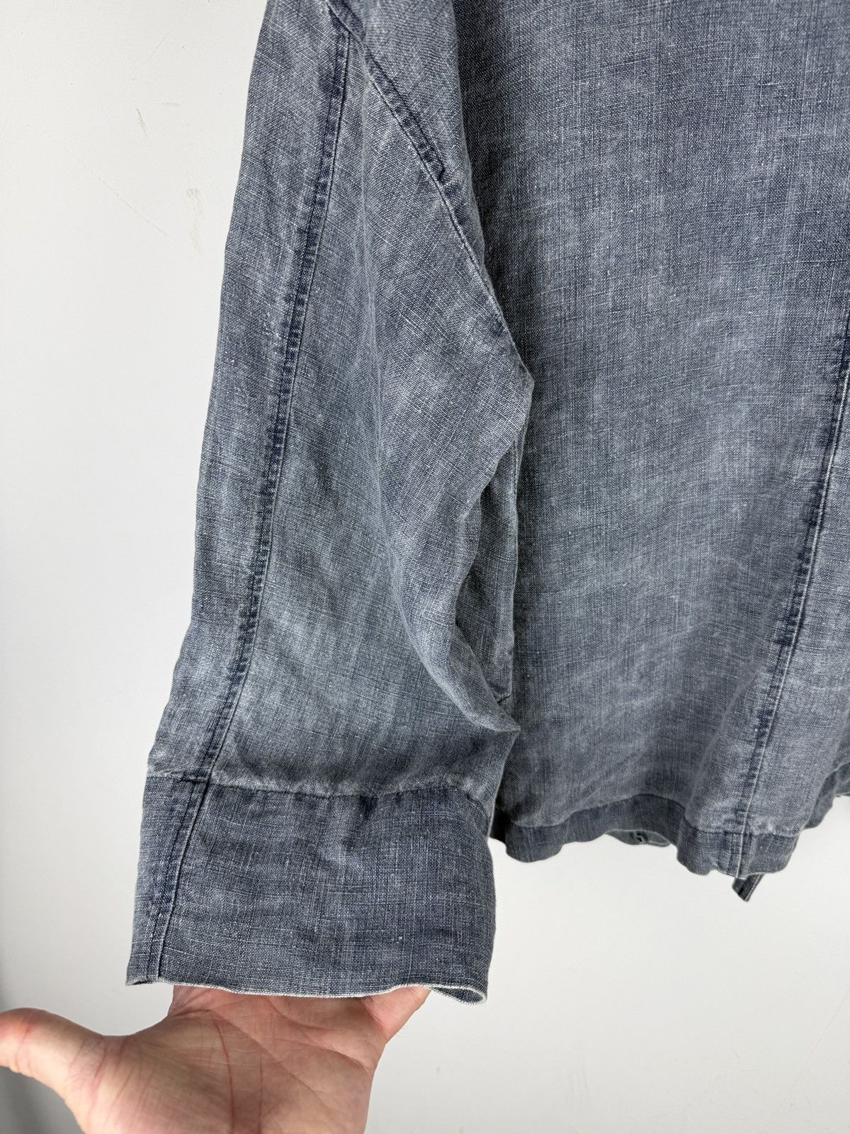 OSKA OSKA Blue Linen Washed Button Up Jacket Blazer Coat Size 2 Size M / US 6-8 / IT 42-44 - 10 Thumbnail