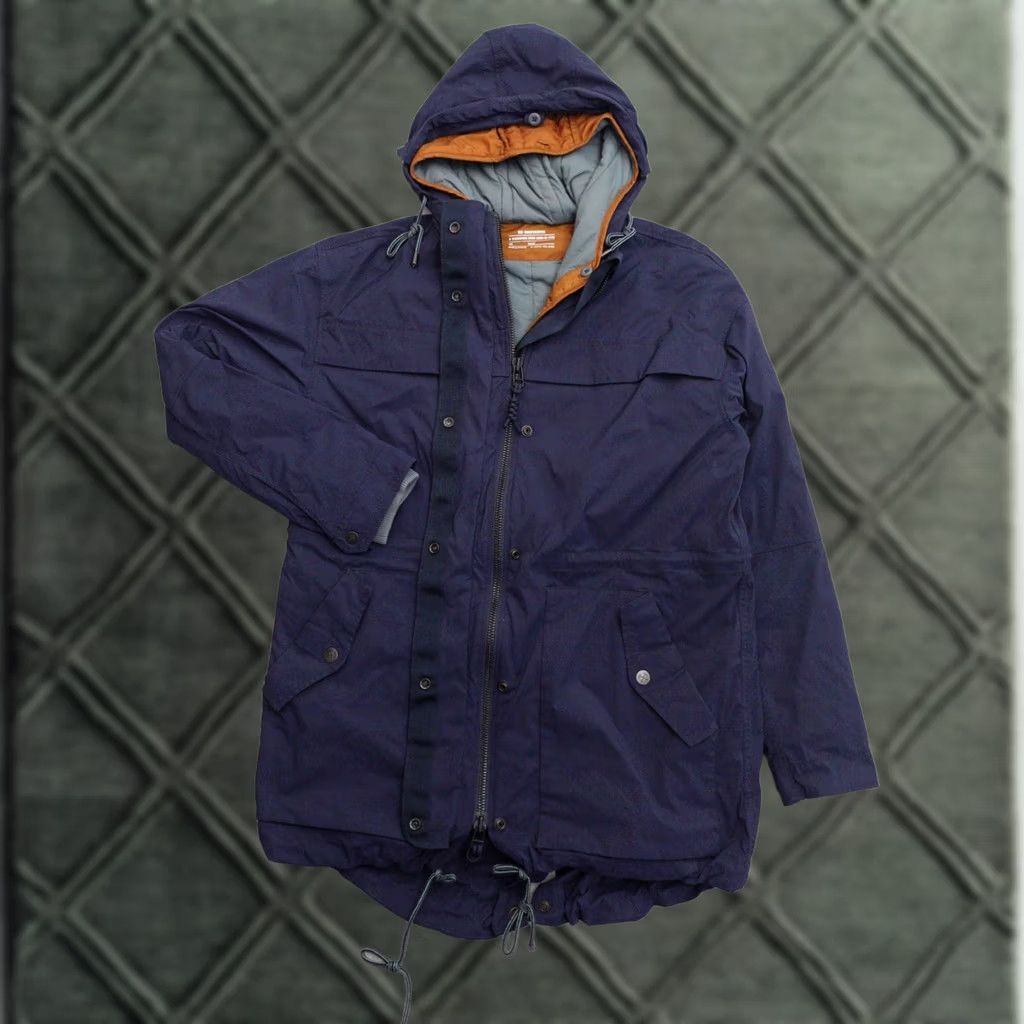 Vintage REI Jacket Womens Large Navy Blue Nylon Hoodie w Buttons Size L / US 10 / IT 46 - 1 Thumbnail