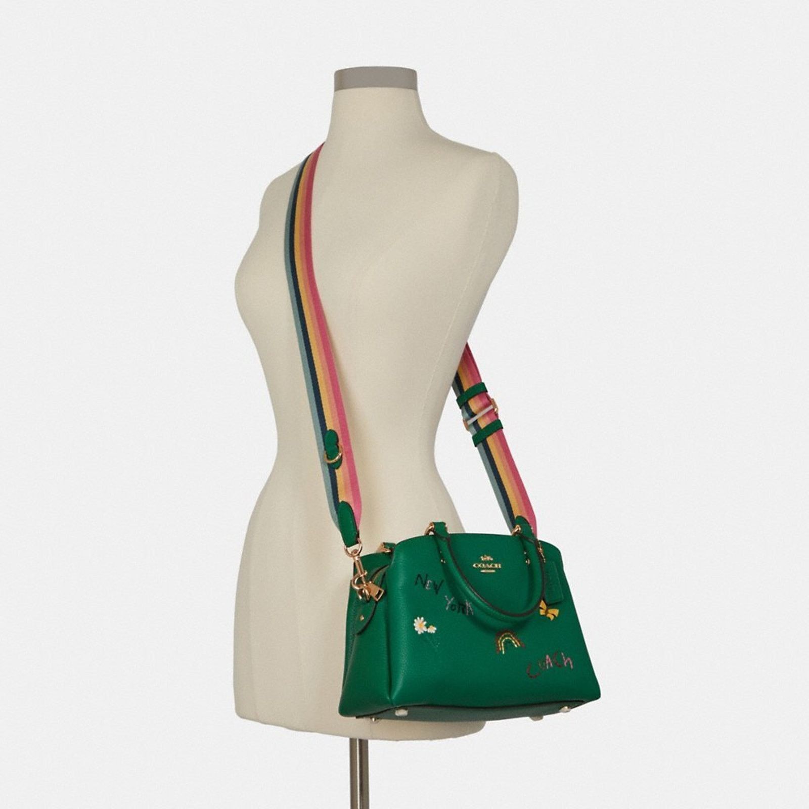 Coach Coach C8364 Mini Lillie Carryall Diary Embroidery Green Size ONE SIZE - 7 Thumbnail