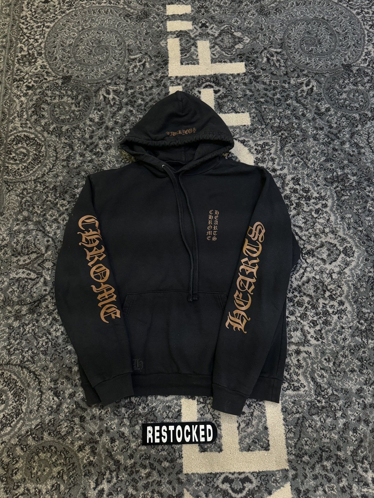 パーカー・フーディ Chrome Hearts Vertical Logo FU Hoodie Black Brown Chrome Hearts Chrome Hearts Vertical Logo FU Hoodie black