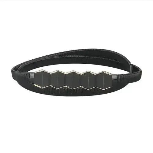 VIBE Y2k Black Elastic Belt Size ONE SIZE - 3 Thumbnail