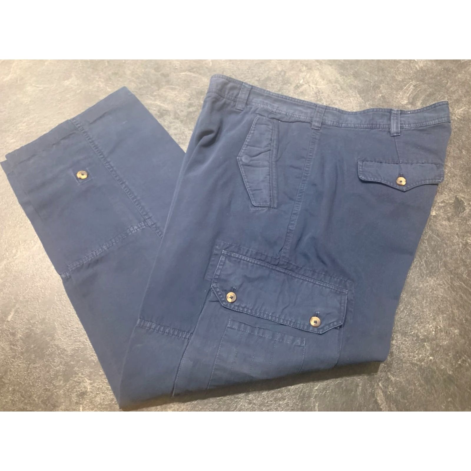 Vintage J L Powell Casual Cargo Pants 40x31 Blue Cotton Mens Size US 40 / EU 56 - 4 Thumbnail