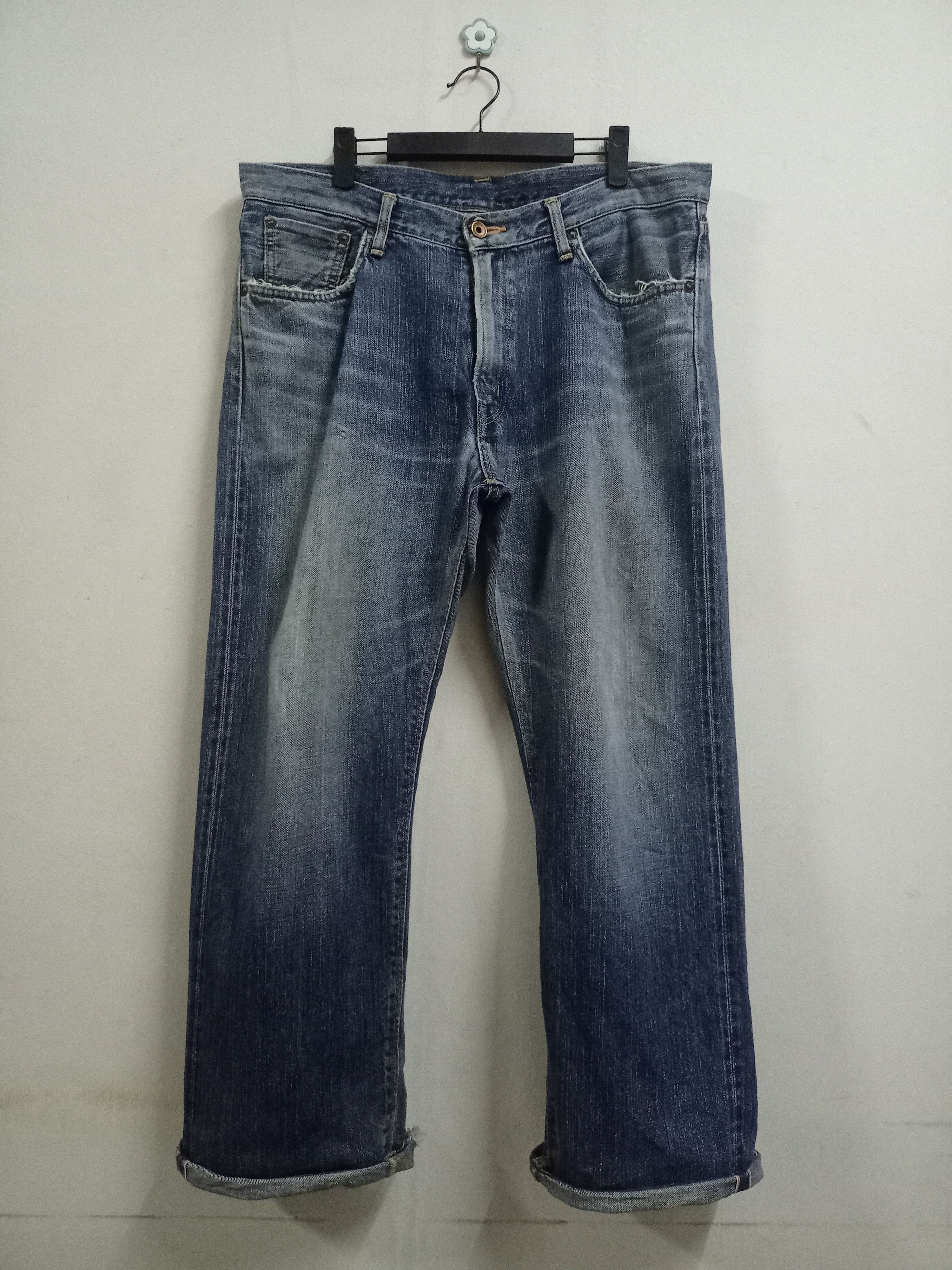 Vintage Japanese Edwin 505 Selvedge Distressed Baggy Jeans