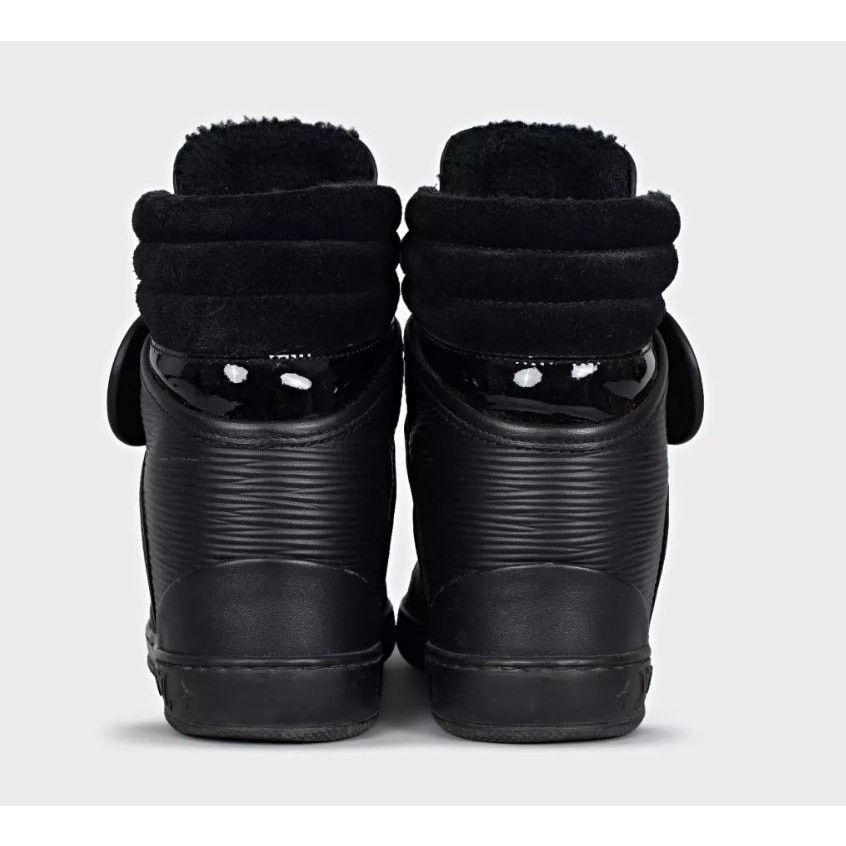 Louis Vuitton Louis Vuitton Black Leather Wedge Sneakers - Size 34.5 Size US 4.5 / IT 34.5 - 4 Thumbnail