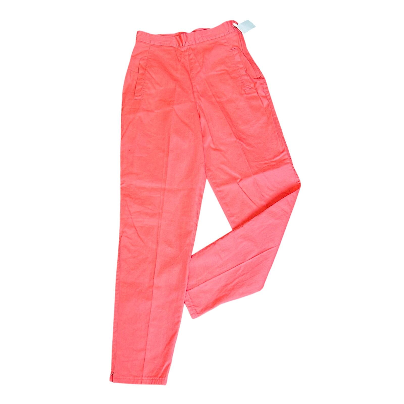 Vintage 80s Vintage High Waist Pants Tapered Leg Trousers Coral Pink Size 26" / US 2 / IT 38 - 1 Thumbnail