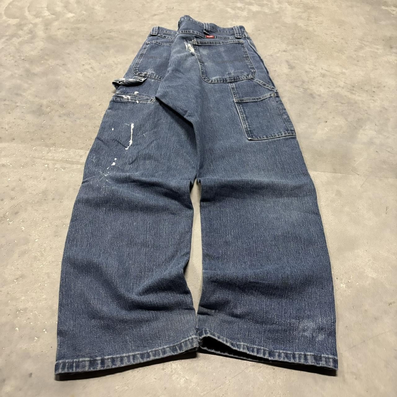Japanese Brand × Vintage Crazy Vintage Y2K/2000s Dark Wash Workwear Carpenter Denim Jeans! Size US 36 / EU 52 - 4 Thumbnail