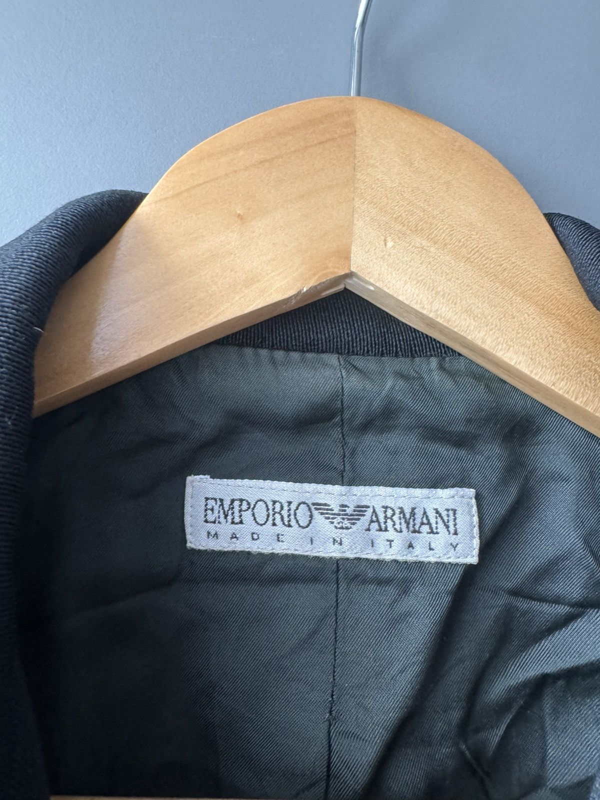 Giorgio Armani Asymmetric Button Stand Collar wool Crepe Peplum Blazer Size M / US 6-8 / IT 42-44 - 5 Thumbnail