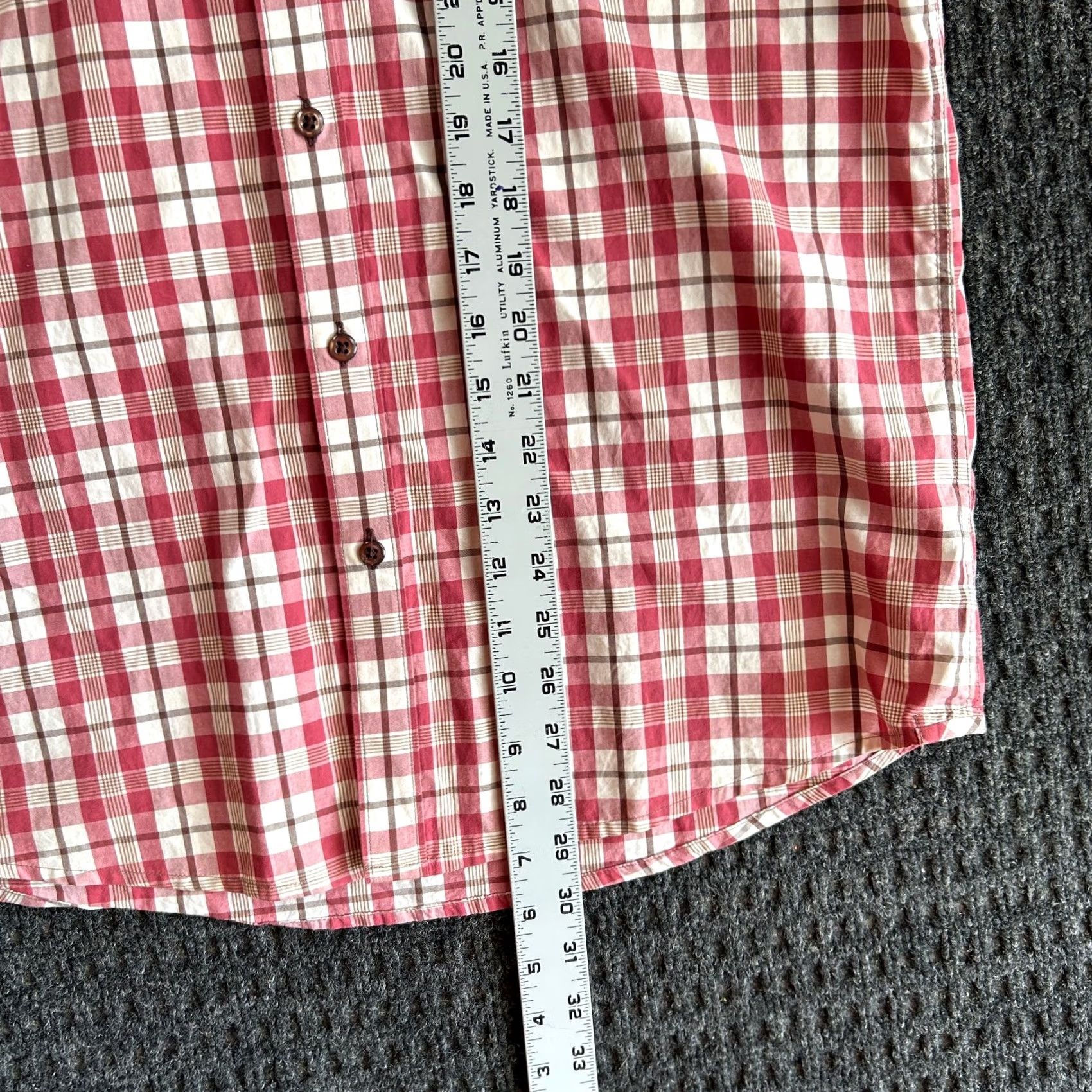 Vintage VINTAGE 7 Diamonds Mens Short Sleeve Button Down Shirt L Red Plaid Casual Preppy Shirt Size US L / EU 52-54 / 3 - 6 Thumbnail