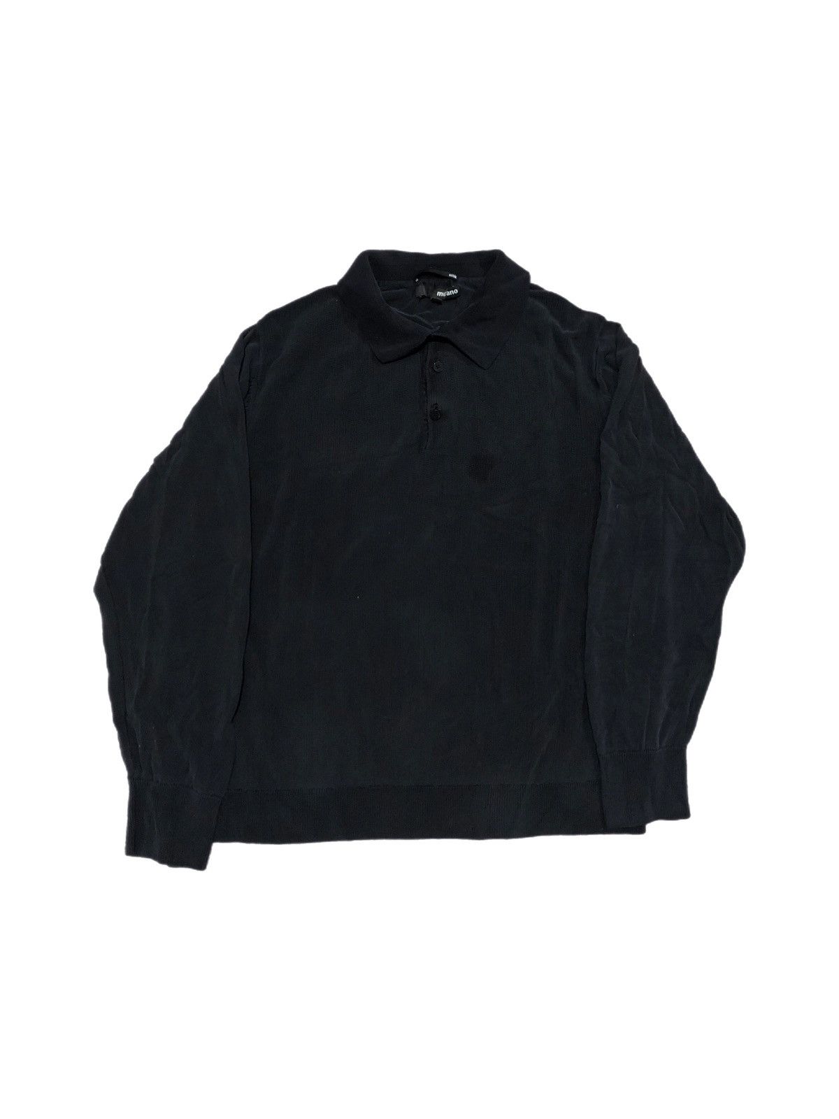 Murano Murano Sweater Mens XL Black Silk Long Sleeve Polo Knit Size US XL / EU 56 / 4 - 1 Thumbnail