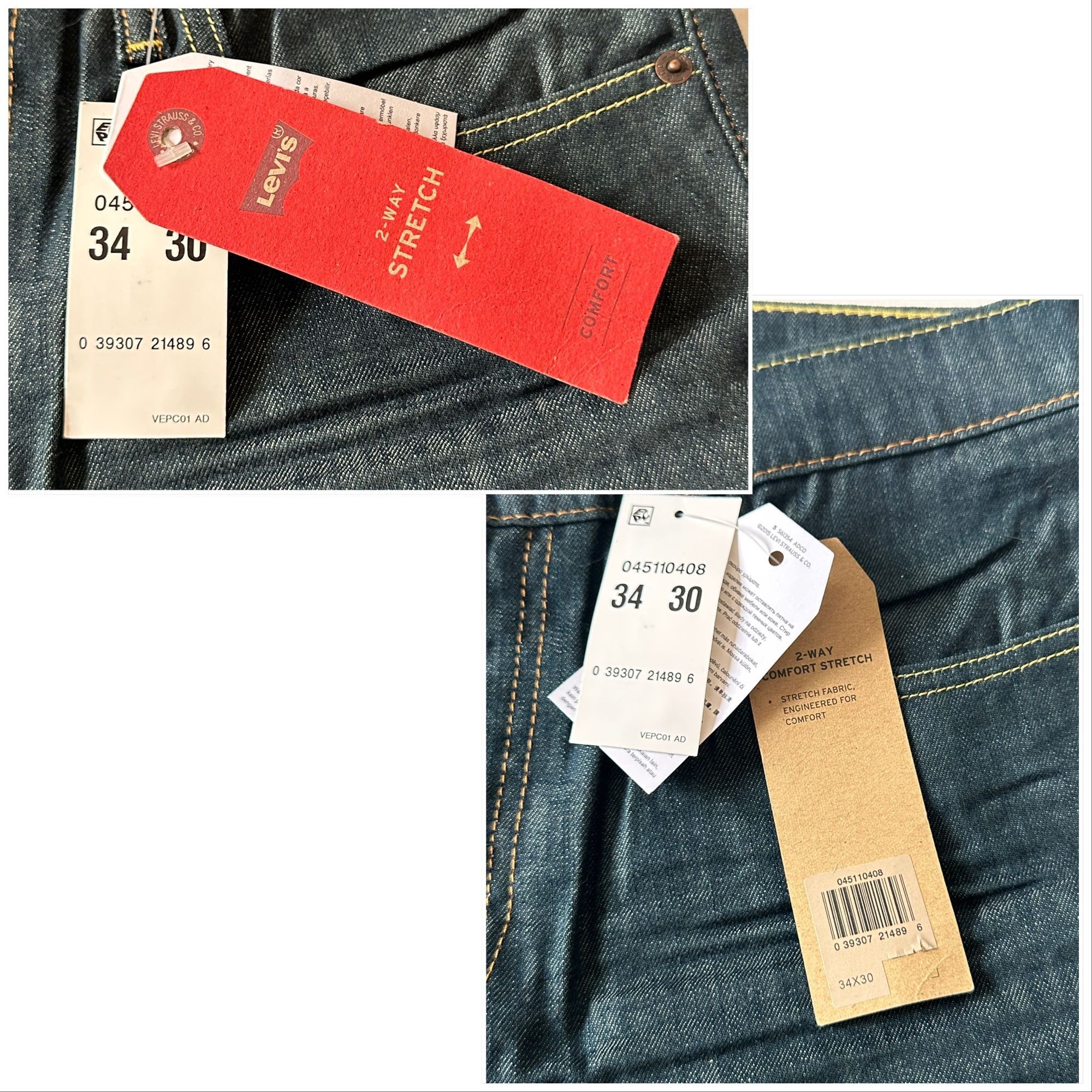 Levi's Levi’s 511 Slim Stretch Denim Jeans Dark Indigo Black W34 L3 Size US 34 / EU 50 - 5 Thumbnail
