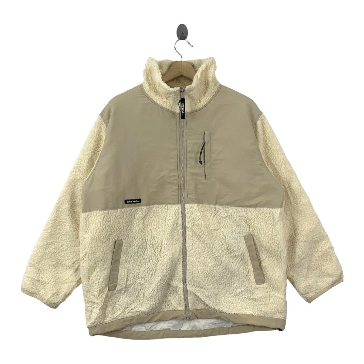 image of Nico And Designer Fleece Deep Pile Zipper in Beige, Men's (Size Large)