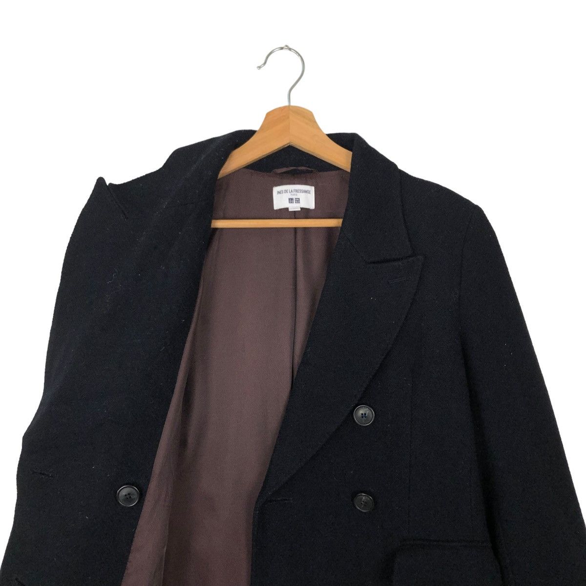 Japanese Brand 🔥VINTAGE WOOL LONG JACKET INES DE LA FRESSANGE ISSEY MIYAKE Size US M / EU 48-50 / 2 - 9 Thumbnail