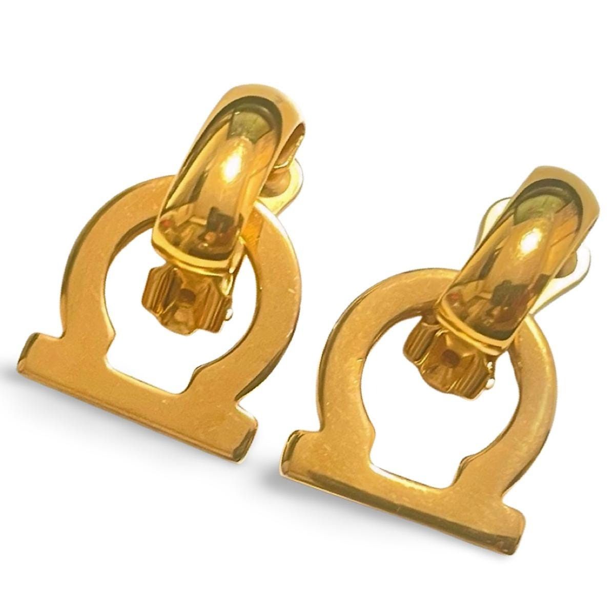 Salvatore Ferragamo Vintage Salvatore Ferragamo golden gancini dangle earrings. Size ONE SIZE - 1 Thumbnail