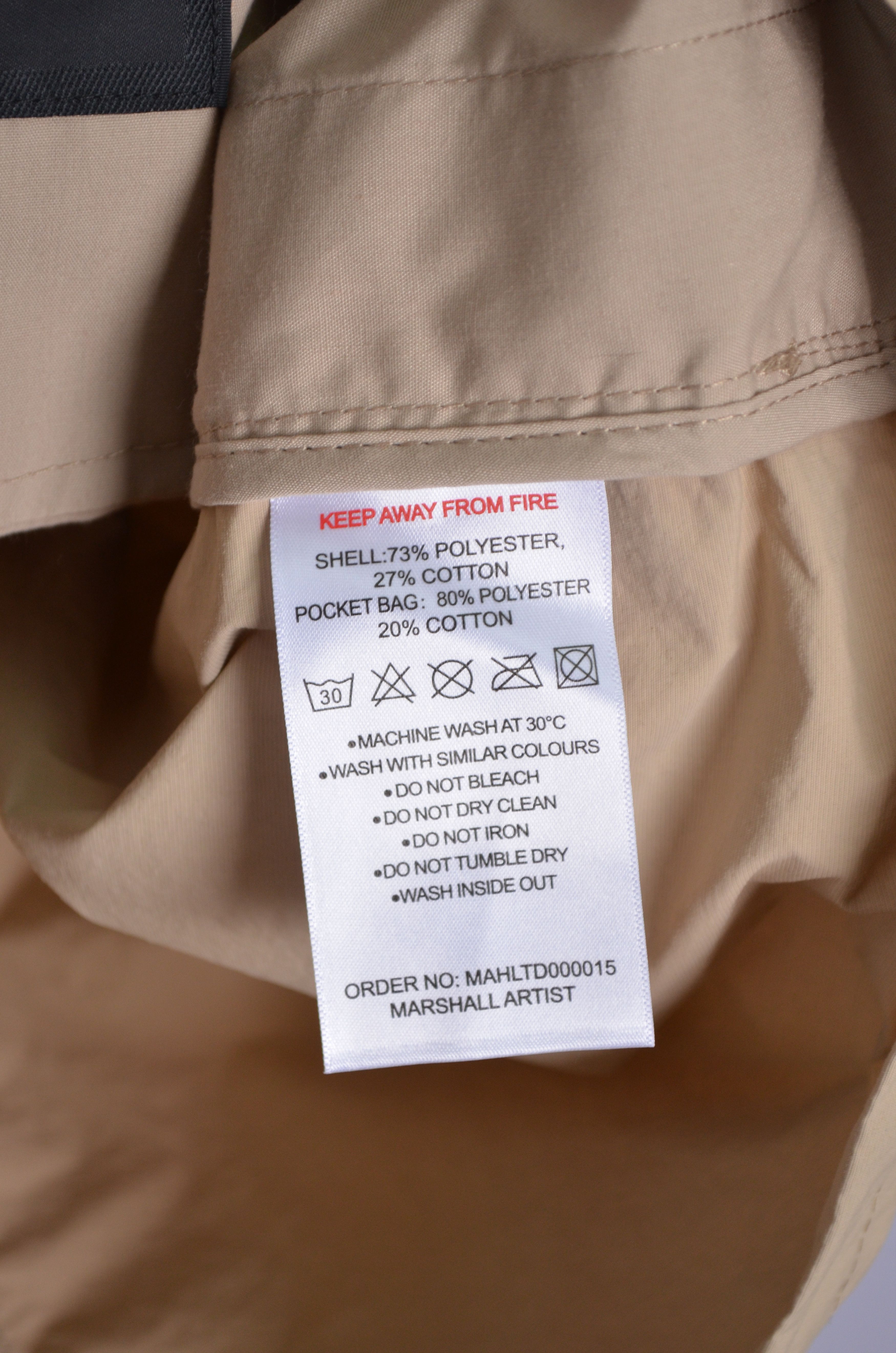 Marshall Artist Mens Marshall Artist Beige Full Zip Jacket Size L Size US L / EU 52-54 / 3 - 8 Thumbnail
