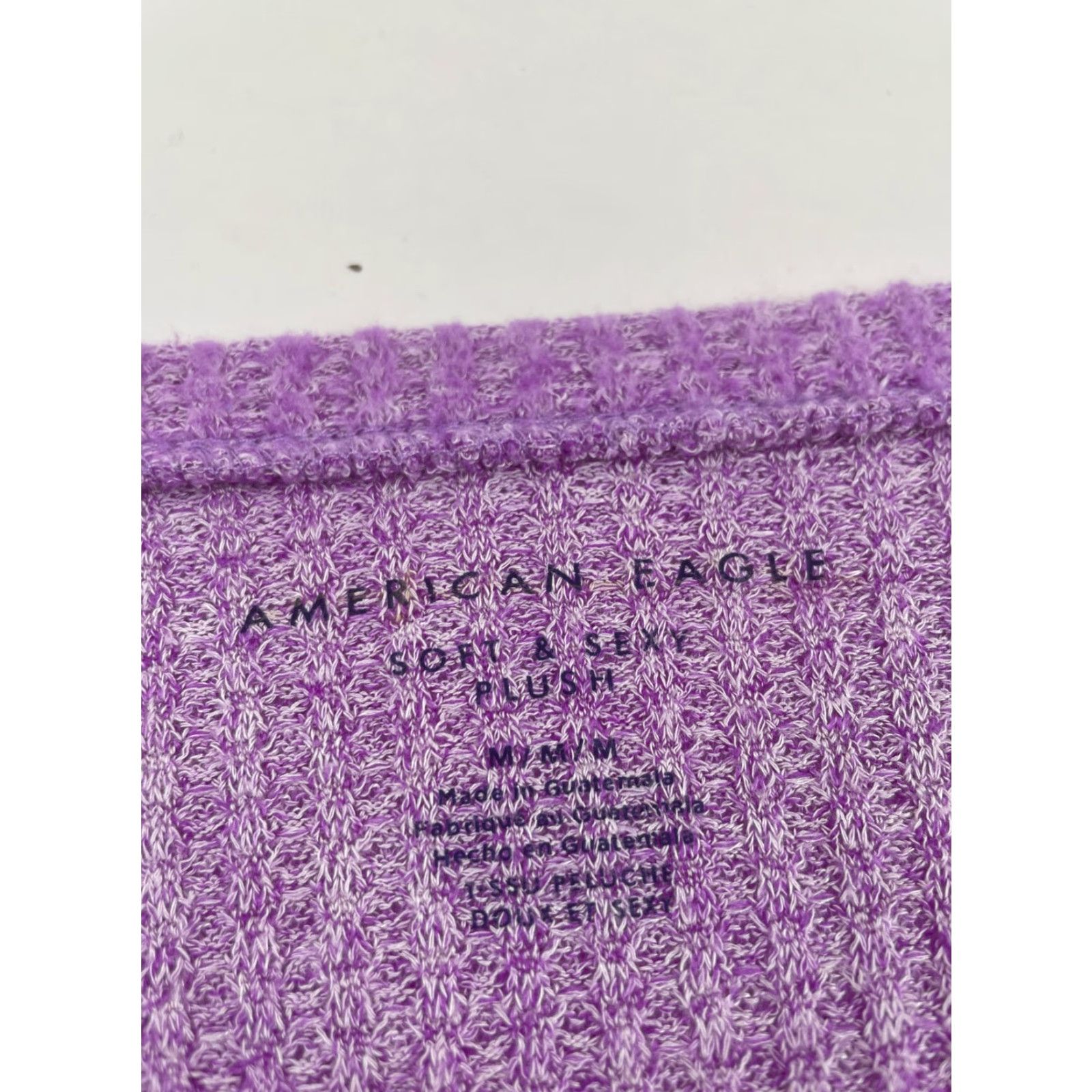 American Eagle Outfitters Vibrant Purple American Eagle Outfitters Sweater Woman Medium Waffle-Knit V-Neck Pullover Size M / US 6-8 / IT 42-44 - 7 Thumbnail