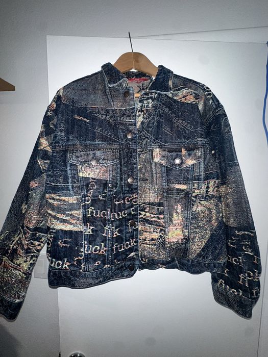 Supreme Supreme Archive Denim Jacket Jacquard Trucker Jacket | Grailed