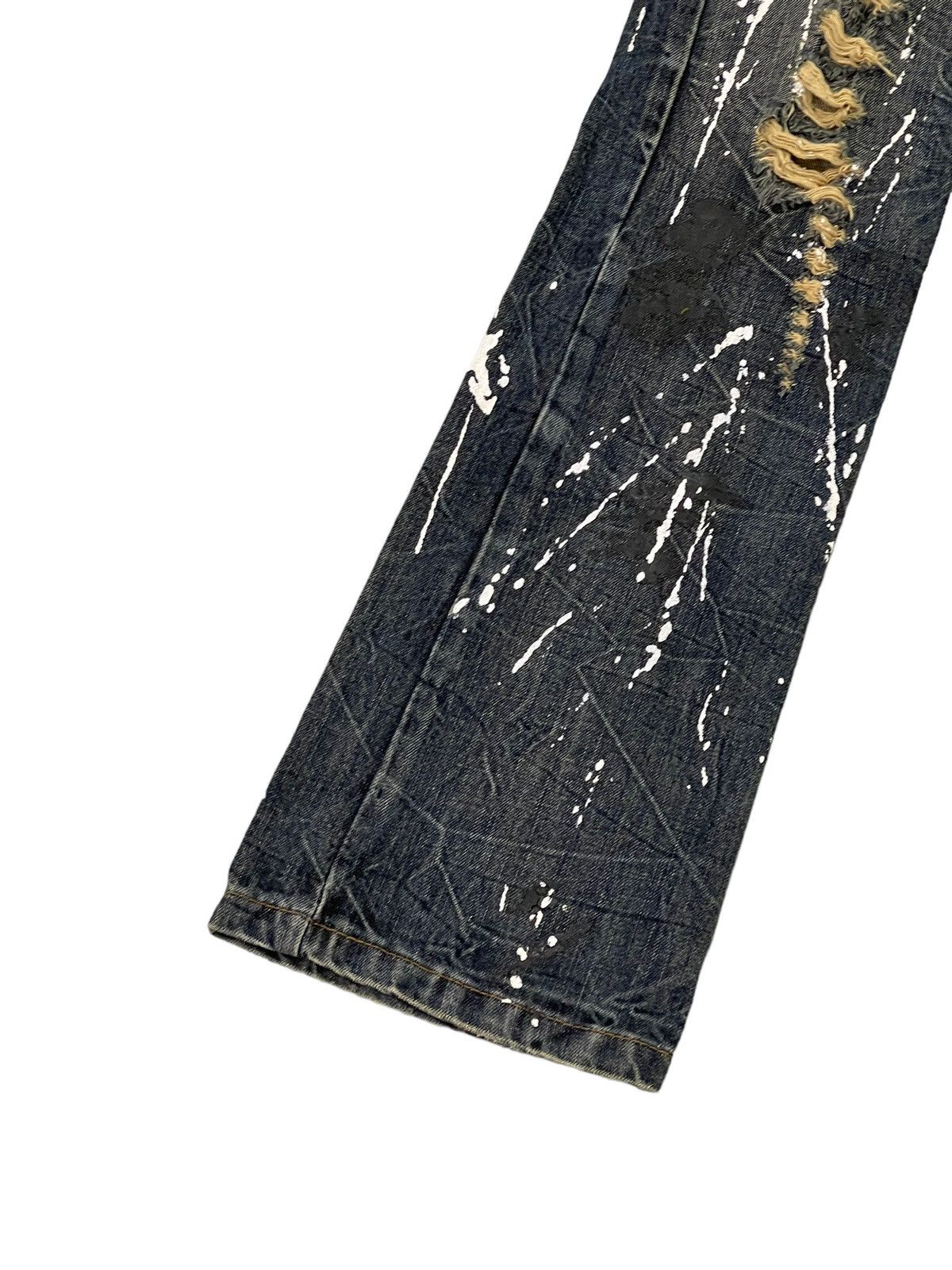 Japanese Brand Flare Jeans Glad News Distress Paint Splash Low Rise 7🟦4 Size US 32 / EU 48 - 5 Thumbnail
