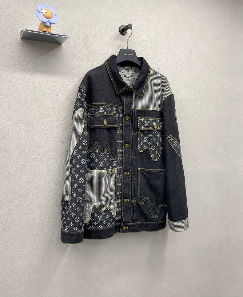 Louis Vuitton Louis Vuitton Black patchwork presbyopic full-print denim j Size US M / EU 48-50 / 2 - 2 Thumbnail