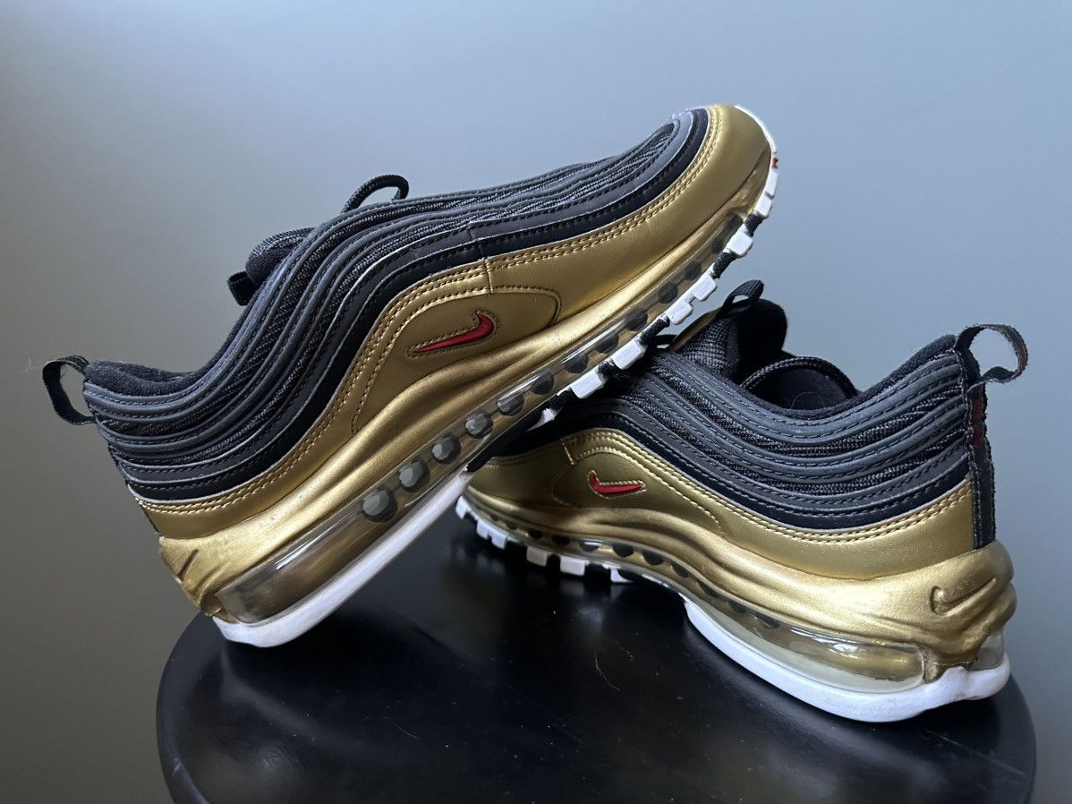 Nike Nike Air Max 97 Black Metallic Gold Low Top Shoes Size US 7.5 / EU 40-41 - 4 Thumbnail
