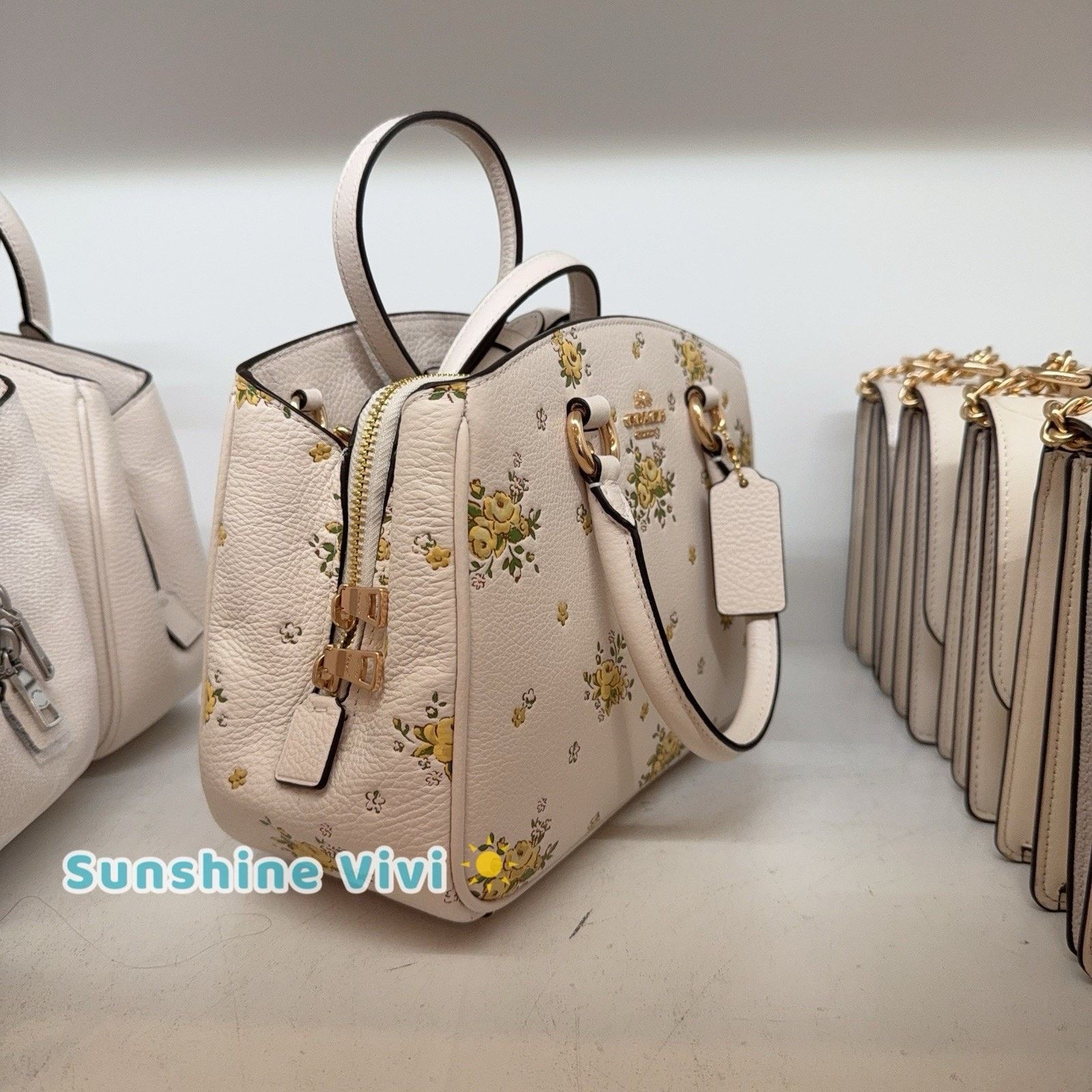 Coach NWT COACH Savannah Small Carryall Bag Floral Chalk CAL42 Size ONE SIZE - 2 Thumbnail