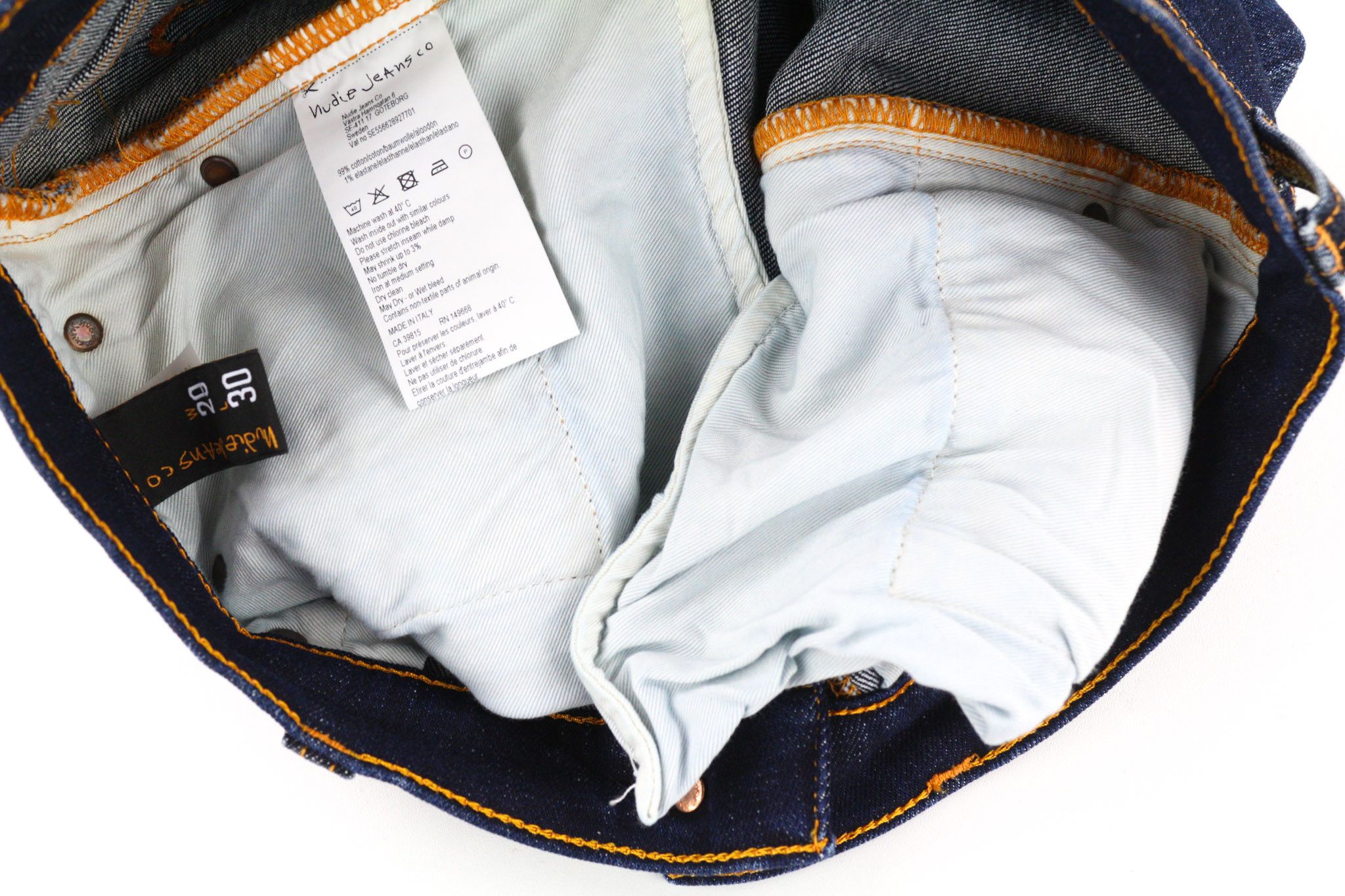 Nudie Jeans PIPE LED W29/L30 Skinny Cotton Stretch Blue Jeans 80610 Size US 29 - 8 Thumbnail