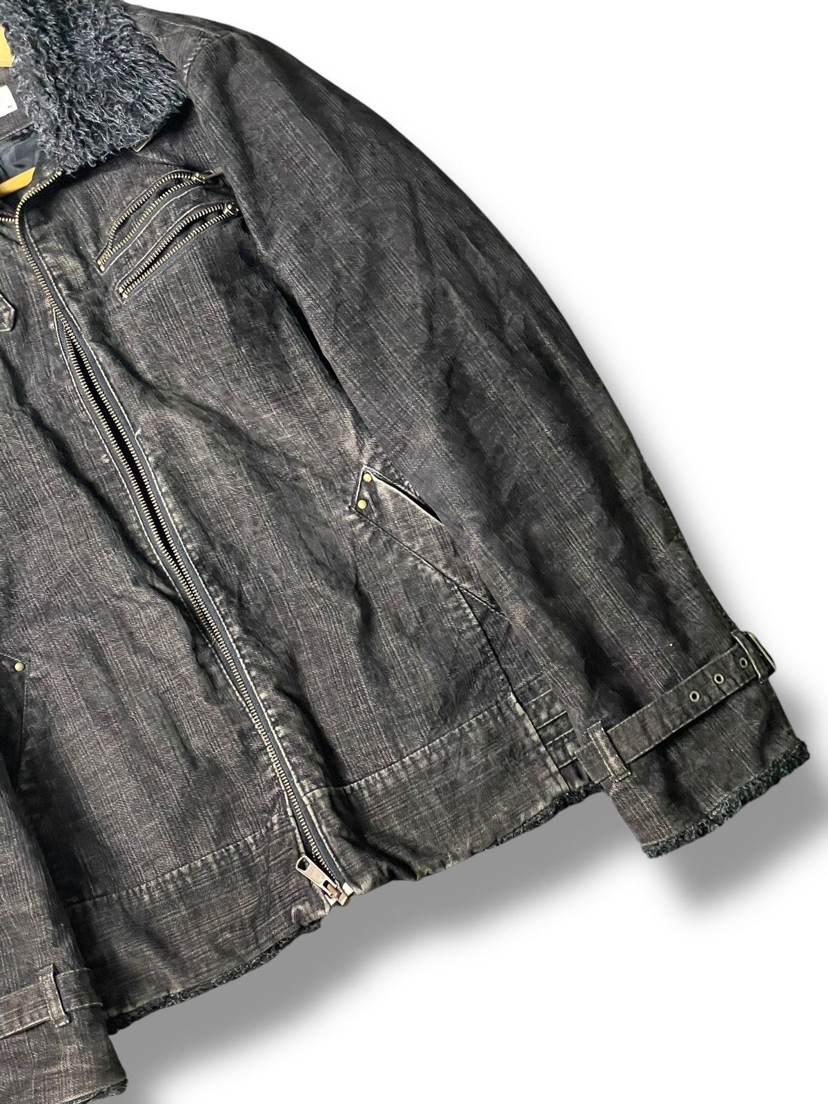Japanese Brand × Vintage UJ Japanese Brand Fur Collared Denim Jacket (100) Size US M / EU 48-50 / 2 - 2 Thumbnail