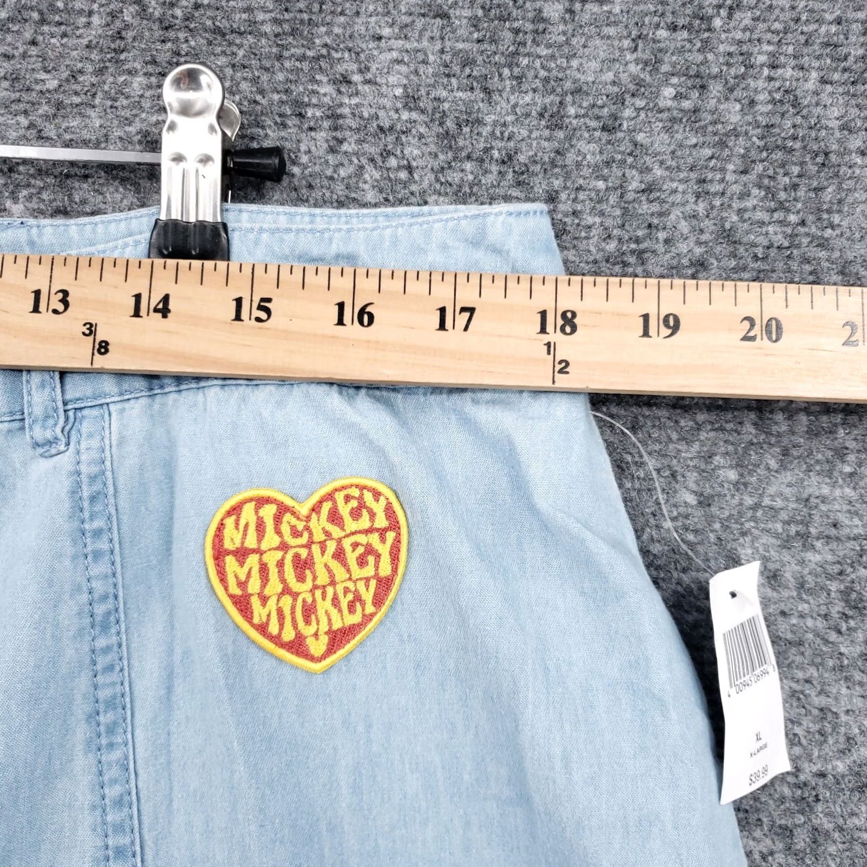 Disney Disney Skirt Womens XL Blue Mickey & Minnie Denim Button Fly Casual A-Line Size 40" / US 18 - 7 Thumbnail