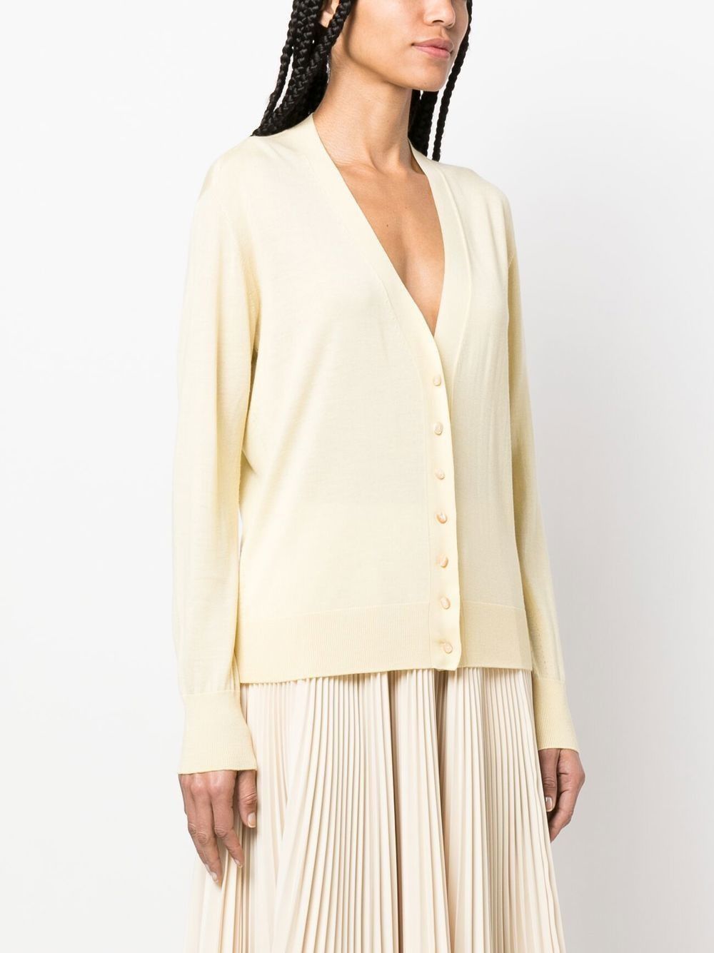 Jil Sander o1y1025 Cardigan in Pastel Yelllow Size XS / US 0-2 / IT 36-38 - 2 Thumbnail