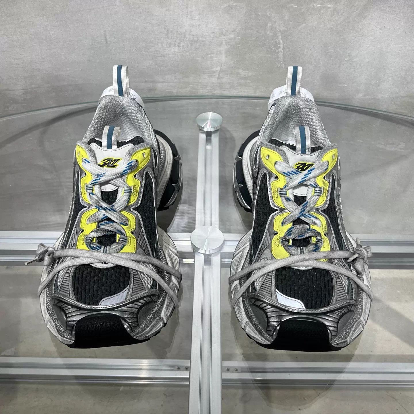 Balenciaga Silver Athletic Sneakers with Yellow Accents Size 9 Size US 9 / EU 42 - 1 Thumbnail
