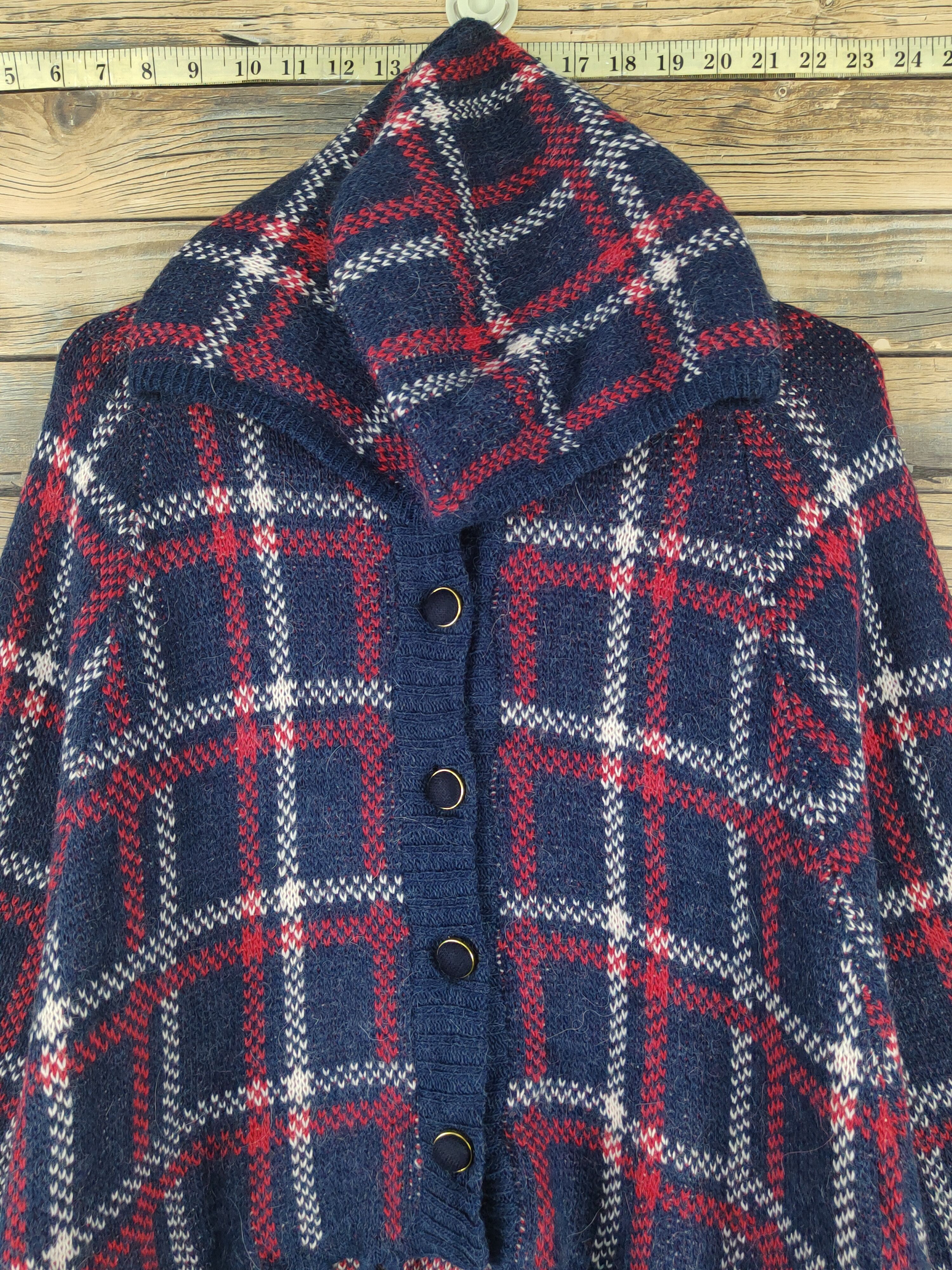 Japanese Brand Olive des Olive Navy Red Hoodie Knitwear Cardigan #W1243 Size L / US 10 / IT 46 - 2 Thumbnail