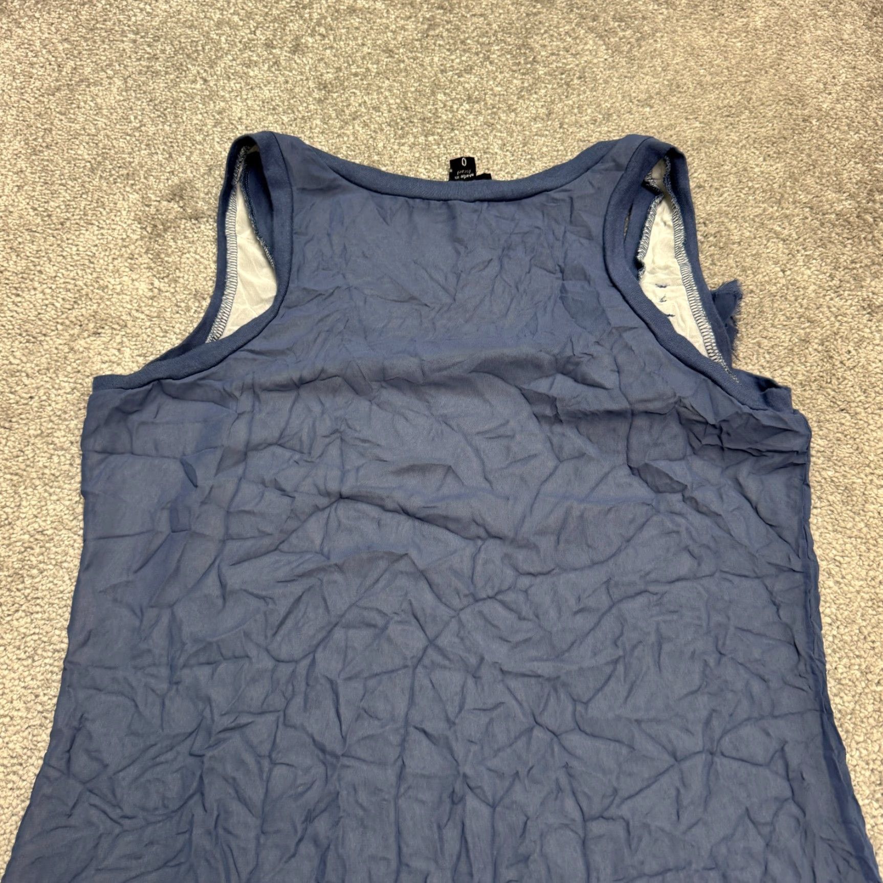 Vintage Ronen Chen Layered Tunic Tank Top Womens 4 Blue Asymmetrical Flower Chiffon Sleeveless Strappy Shoulder Wide Strap Tank Size S / US 4 / IT 40 - 5 Thumbnail